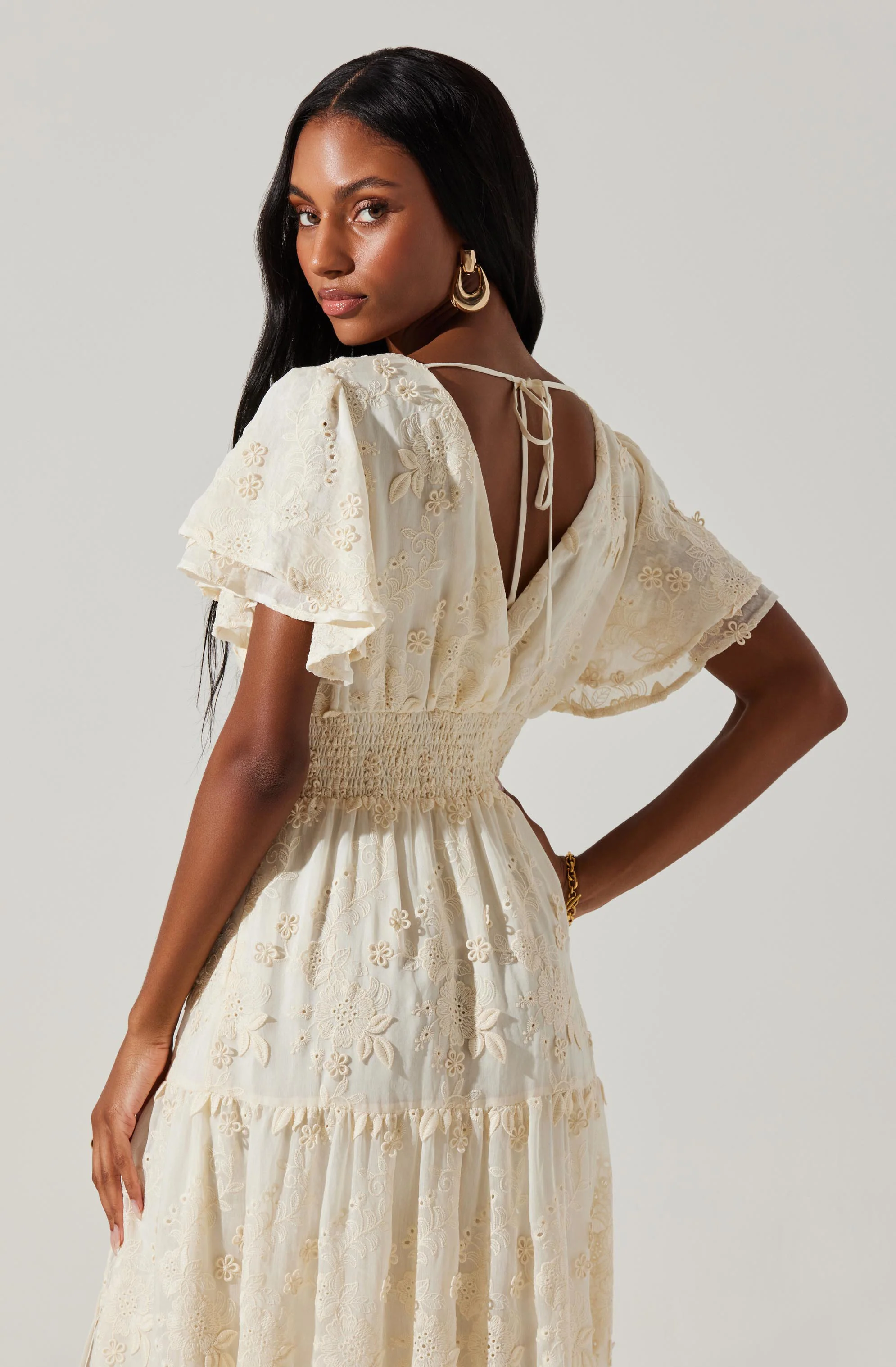 Junia Embroidered Tiered Maxi Dress