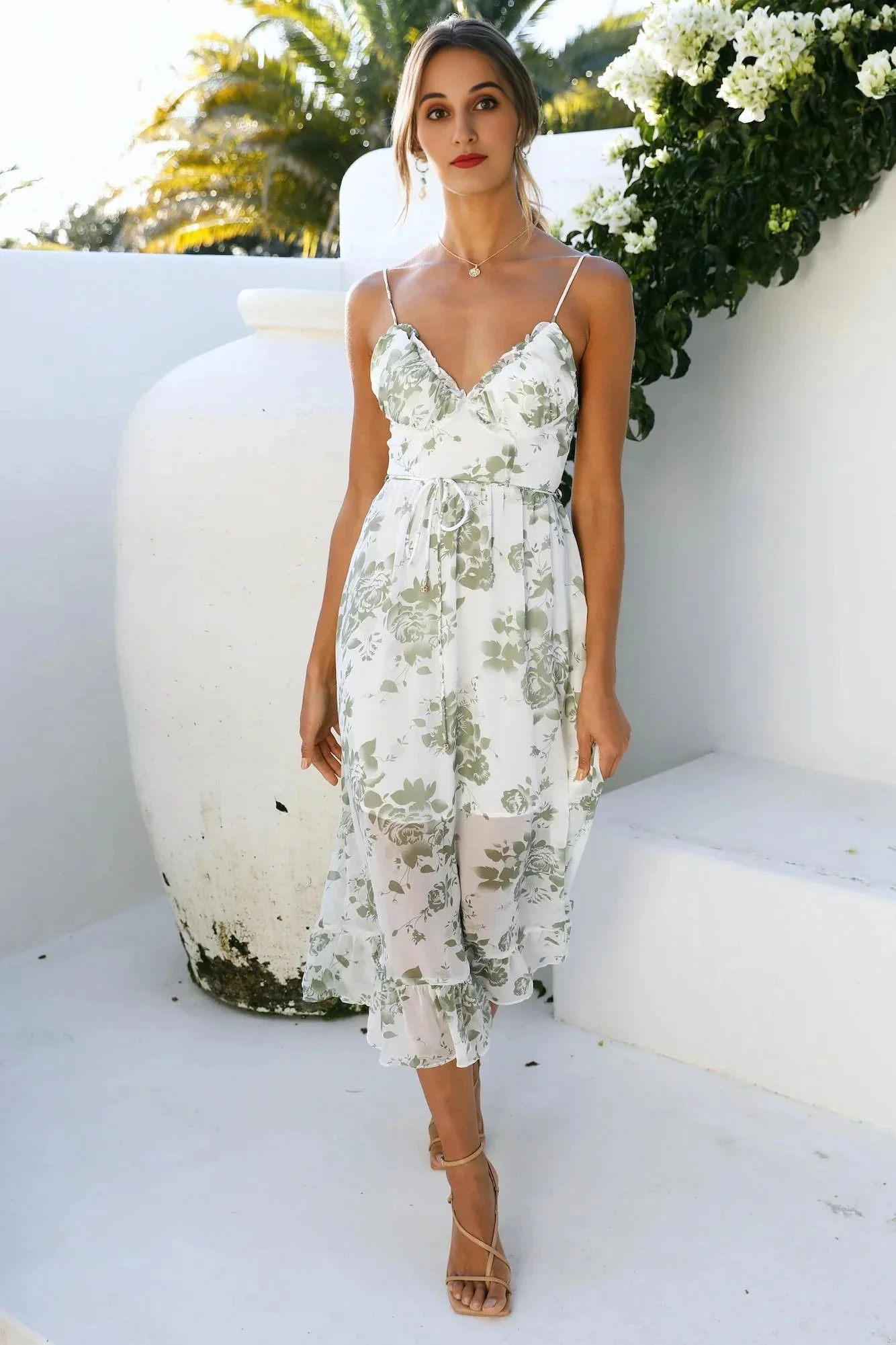 Lets Have Fun Midi Dress Green