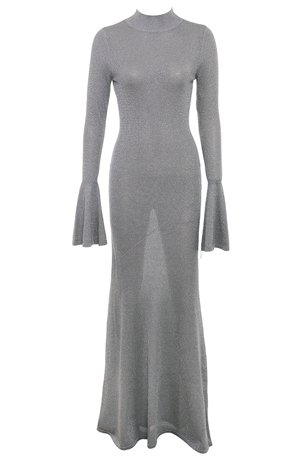 Steel Metallic Maxi Dress