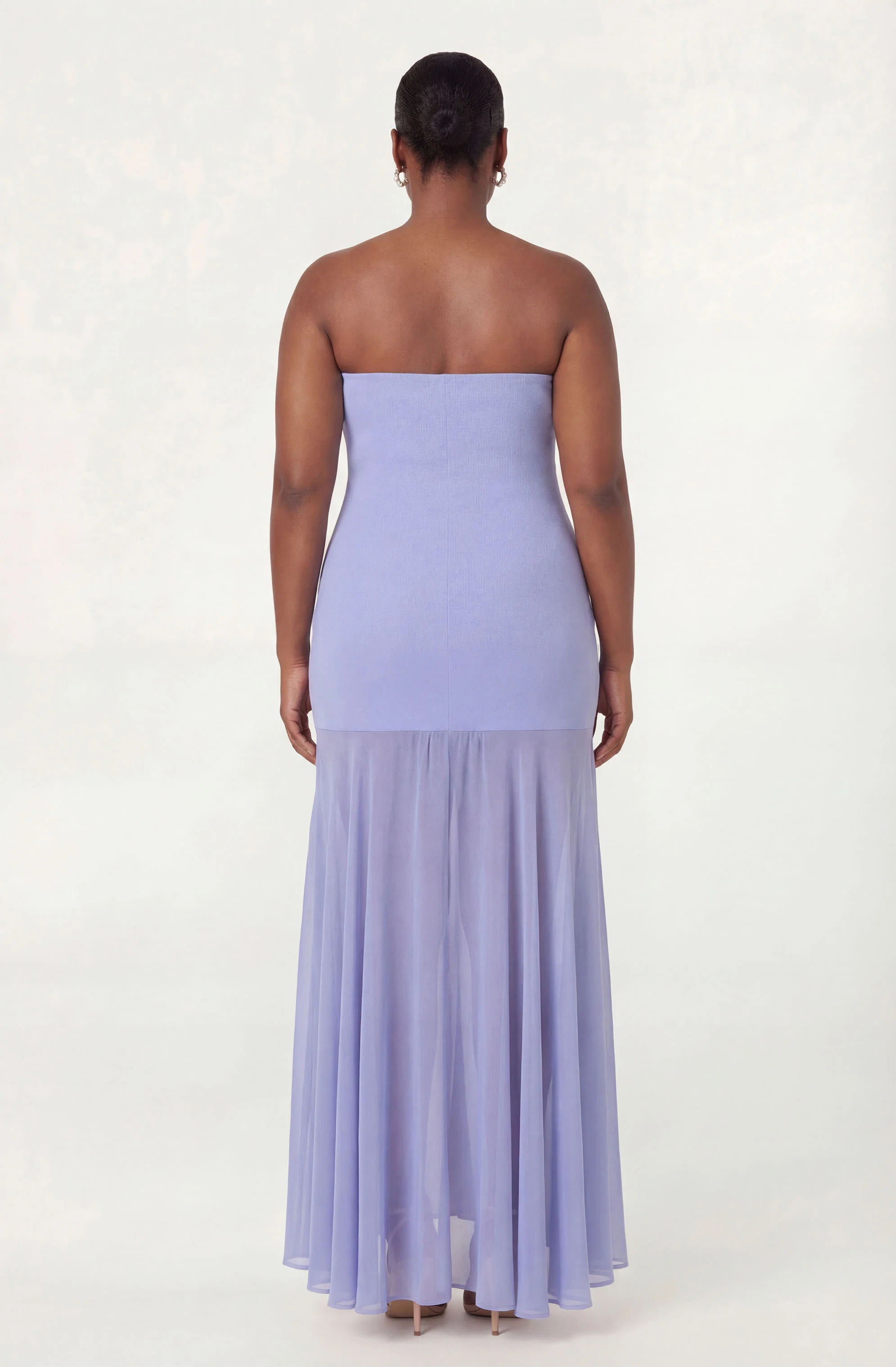 Lizet Strapless Mini Dress With Sheer Maxi Overlay