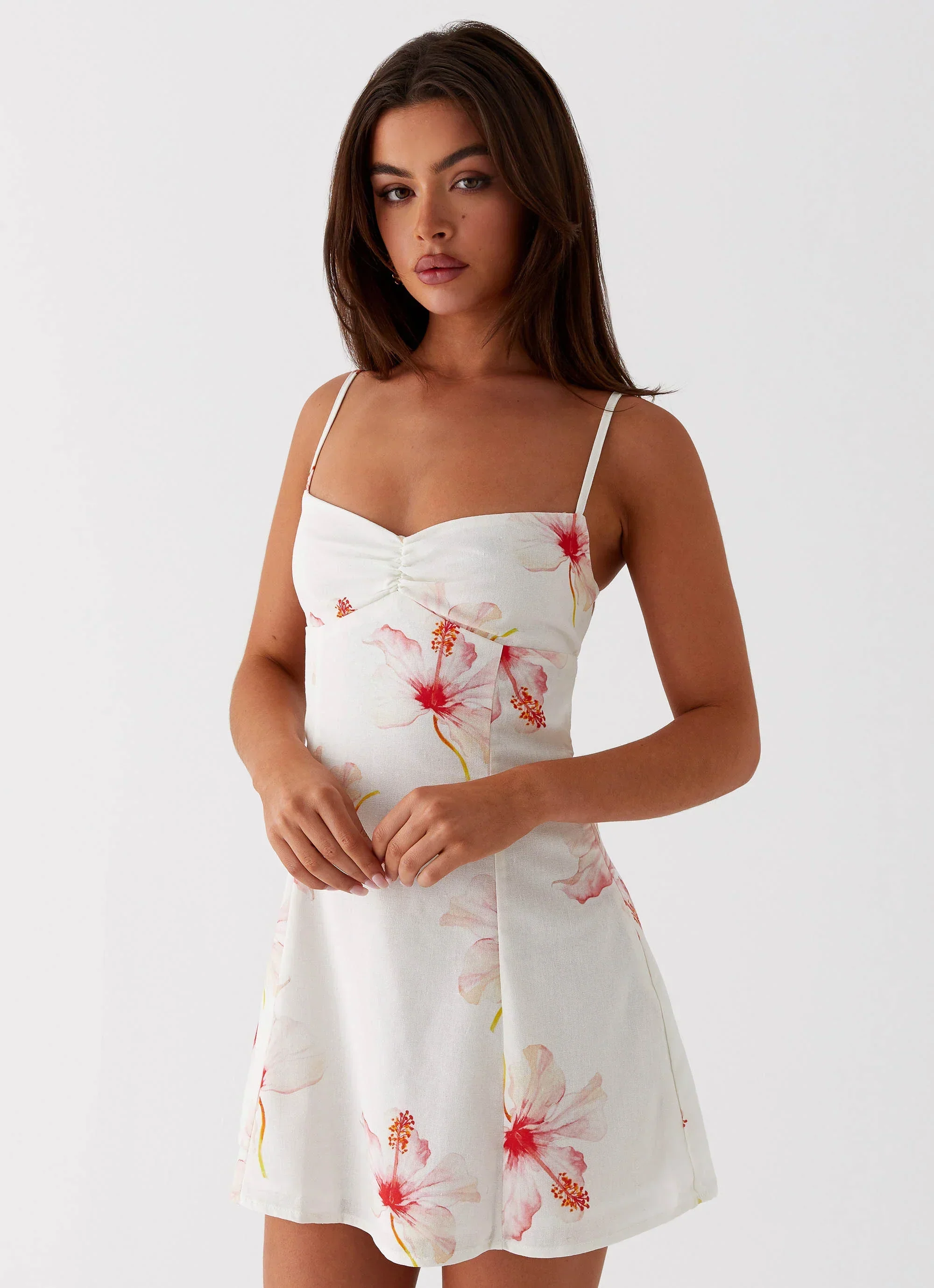 Isra Linen Mini Dress - Camellia - luluinthesky