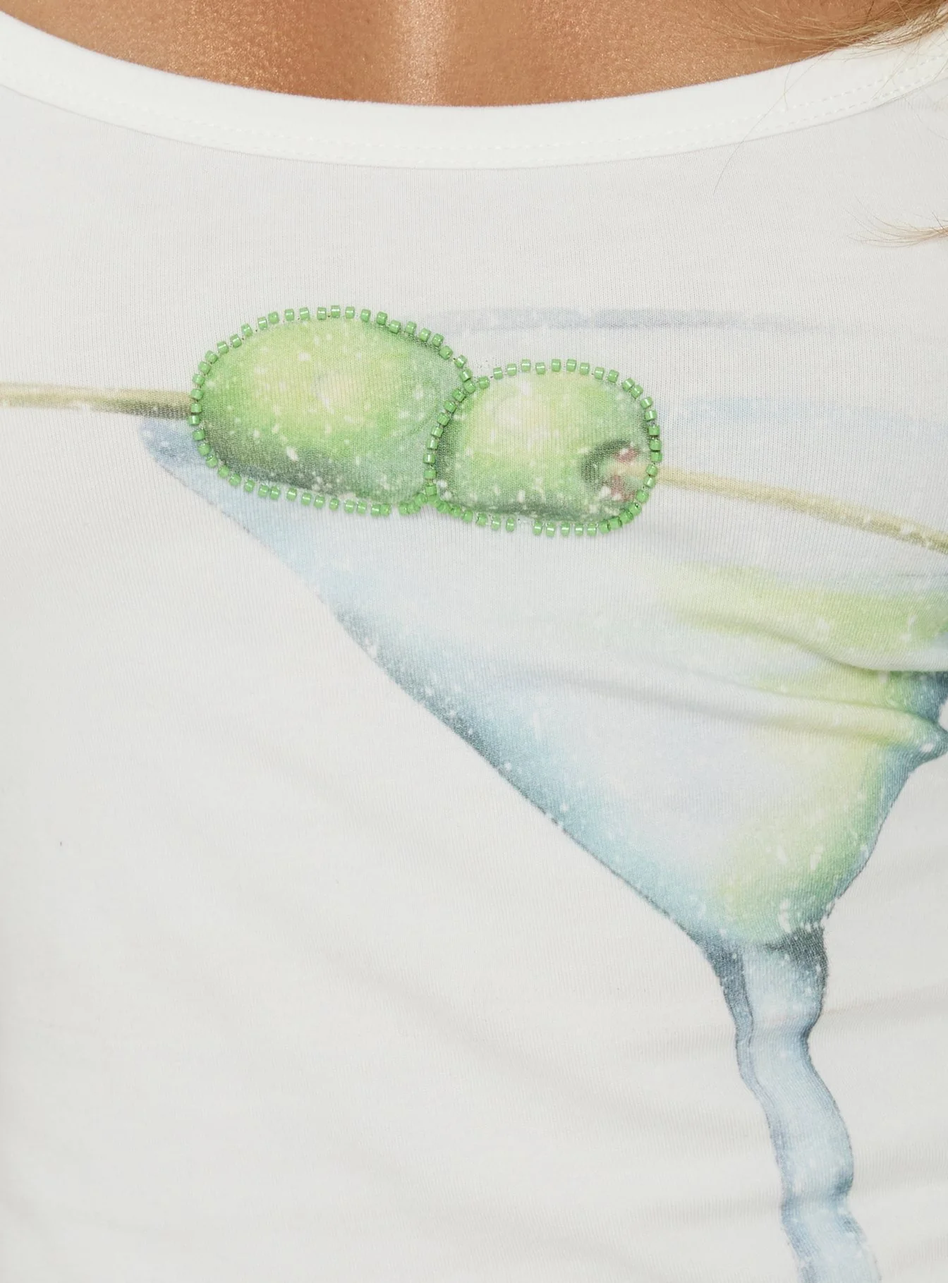 Martini Hour Graphic Cami Tank White