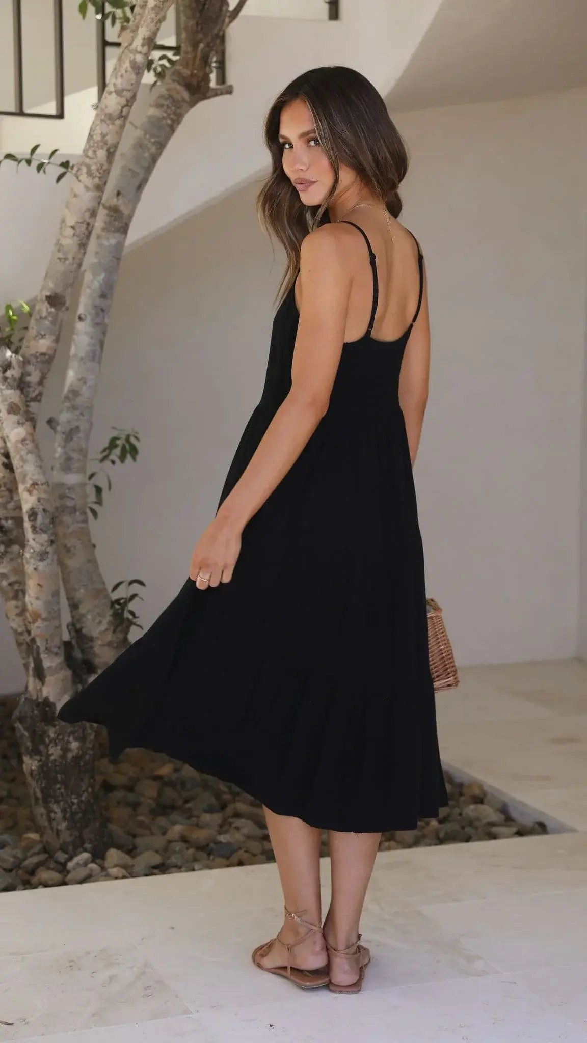 Zoey Midi Dress - Black - FASHION NOB