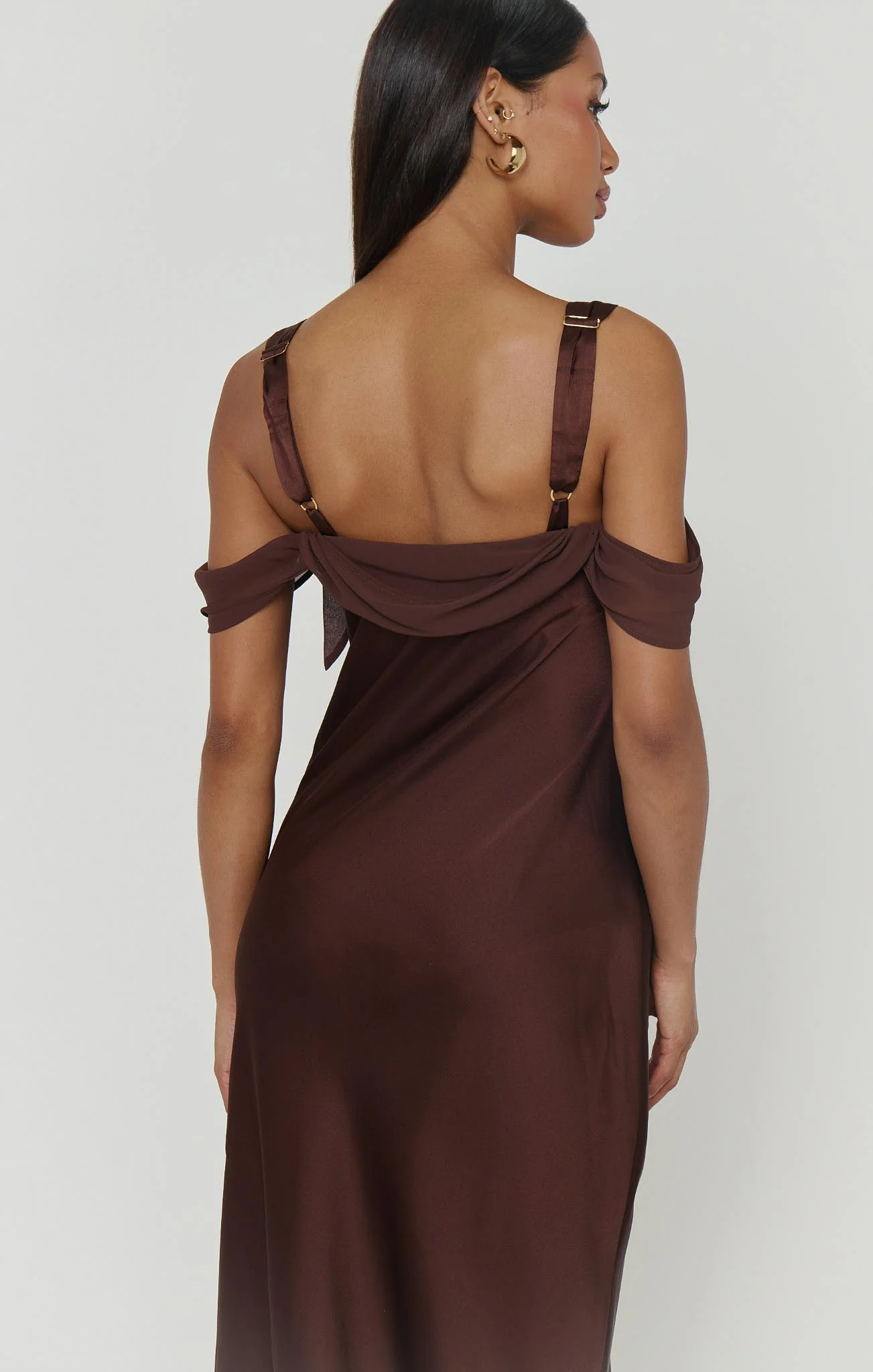 Bella Maxi Dress ~ Chocolate Luxe Satin