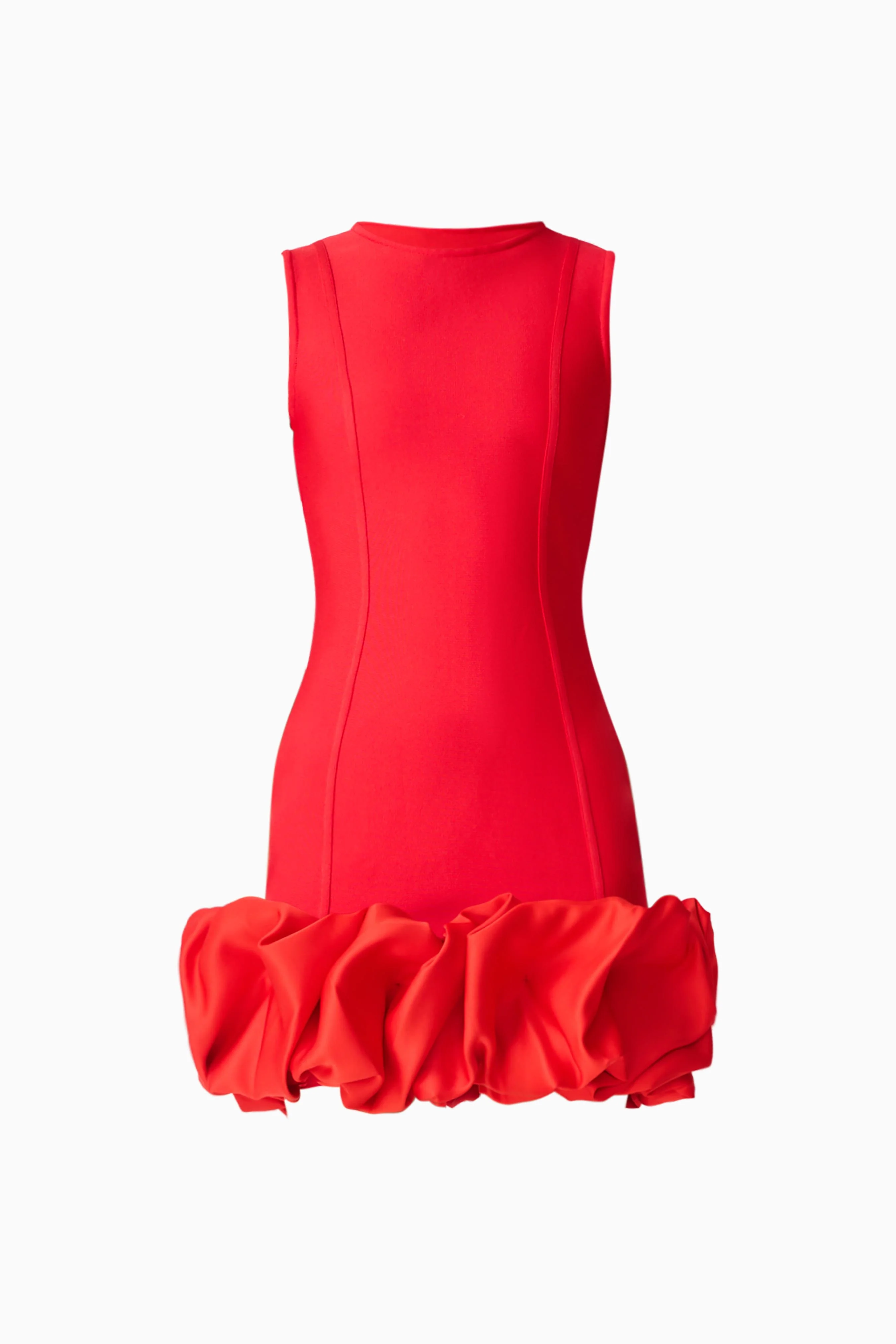 Celia Bubble Mini Dress in Red