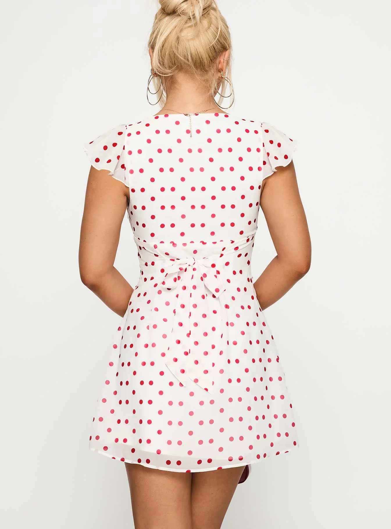 I Guess So Mini Dress White / Burgundy