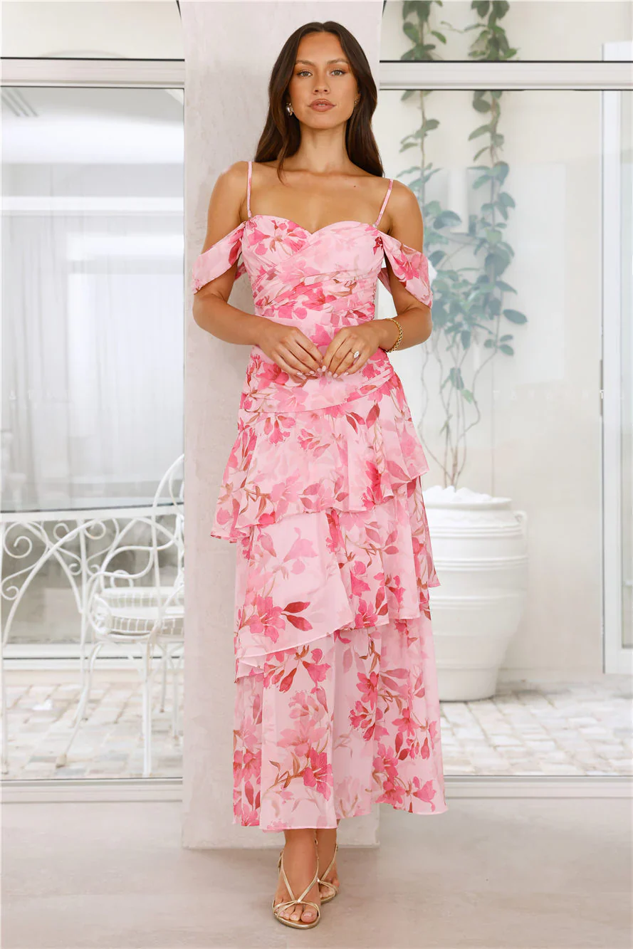 Glimmering Grace Maxi Dress Pink