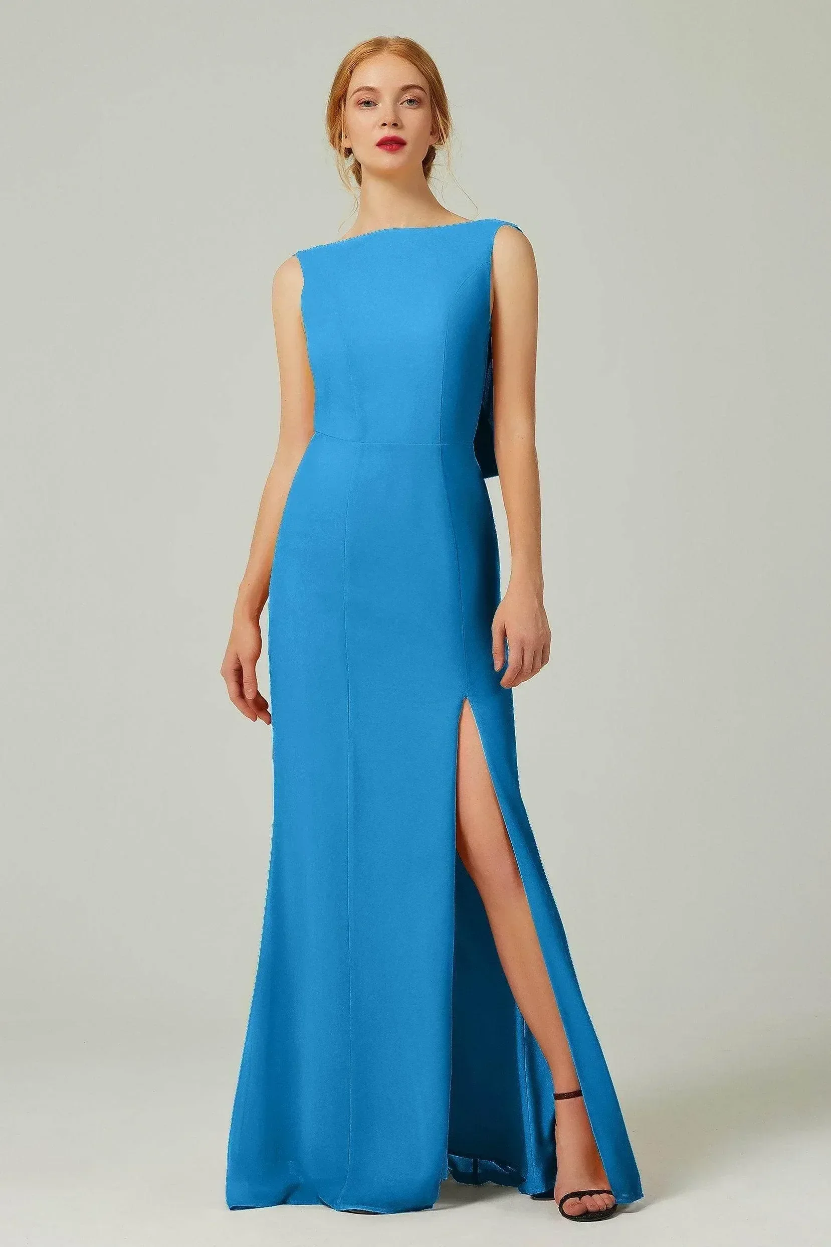 Sheath-Column Sweep-Brush Chiffon Bridesmaid Dress Formal Dresses CB0310