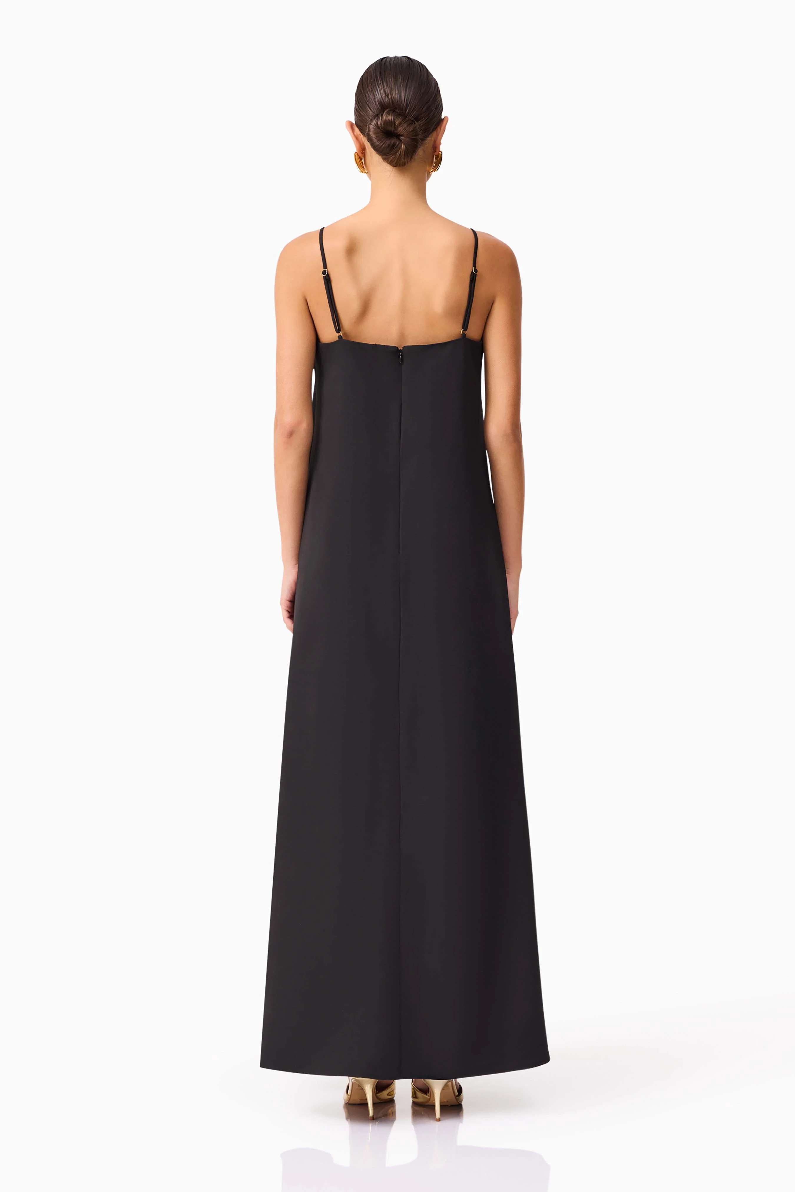 Buttercup Embroidered Maxi Dress in Black