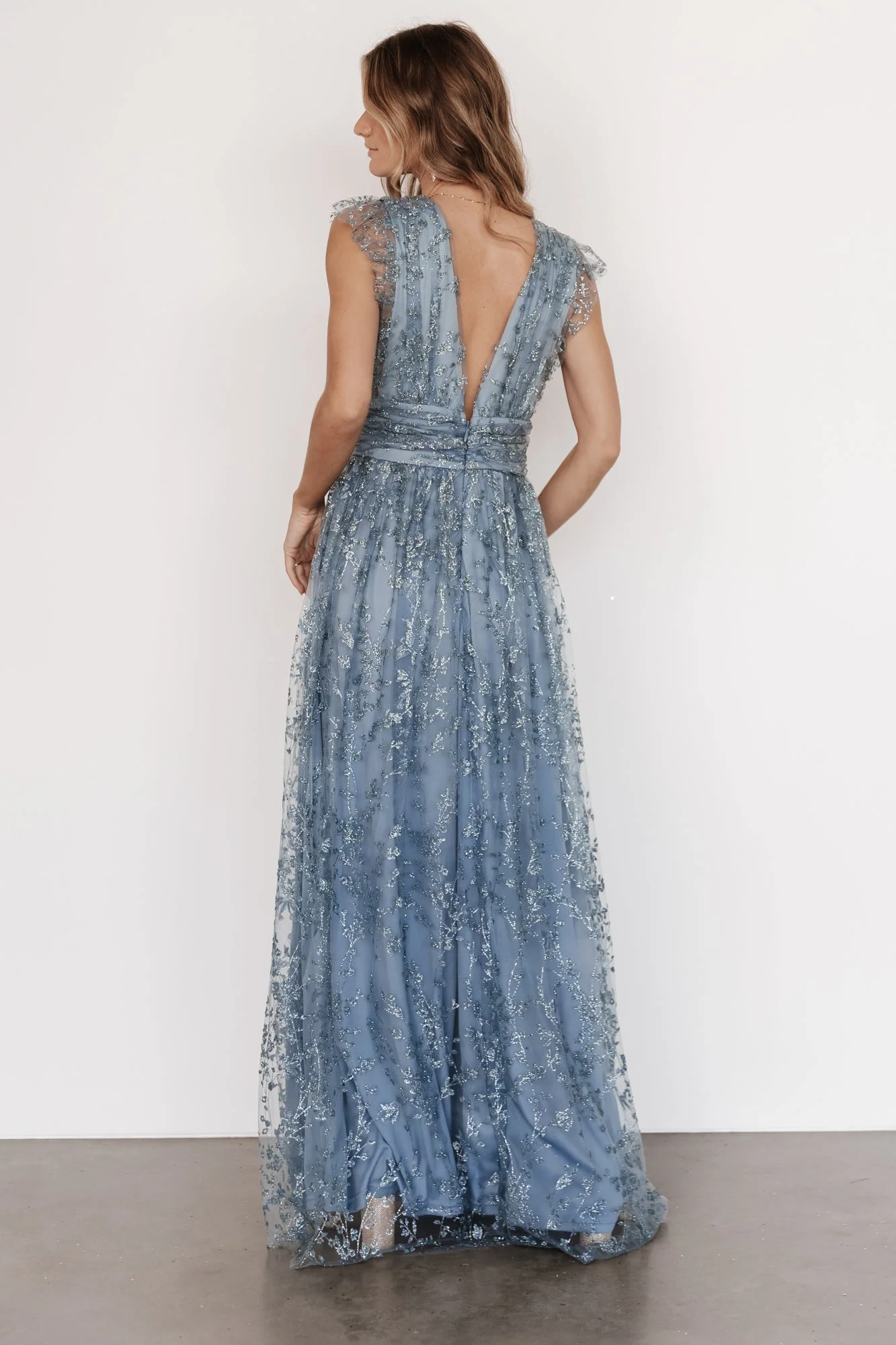 Arlene Shimmer Gown | Winter Blue - luluinthesky