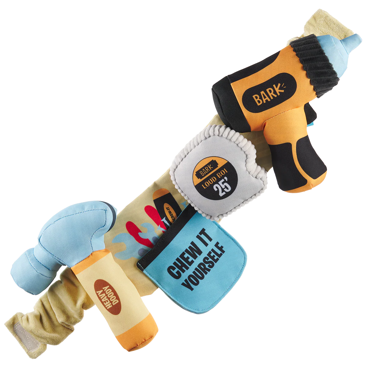 Fixer Pupper Tool Belt Plush Wearable Multi-Part Dog Toy