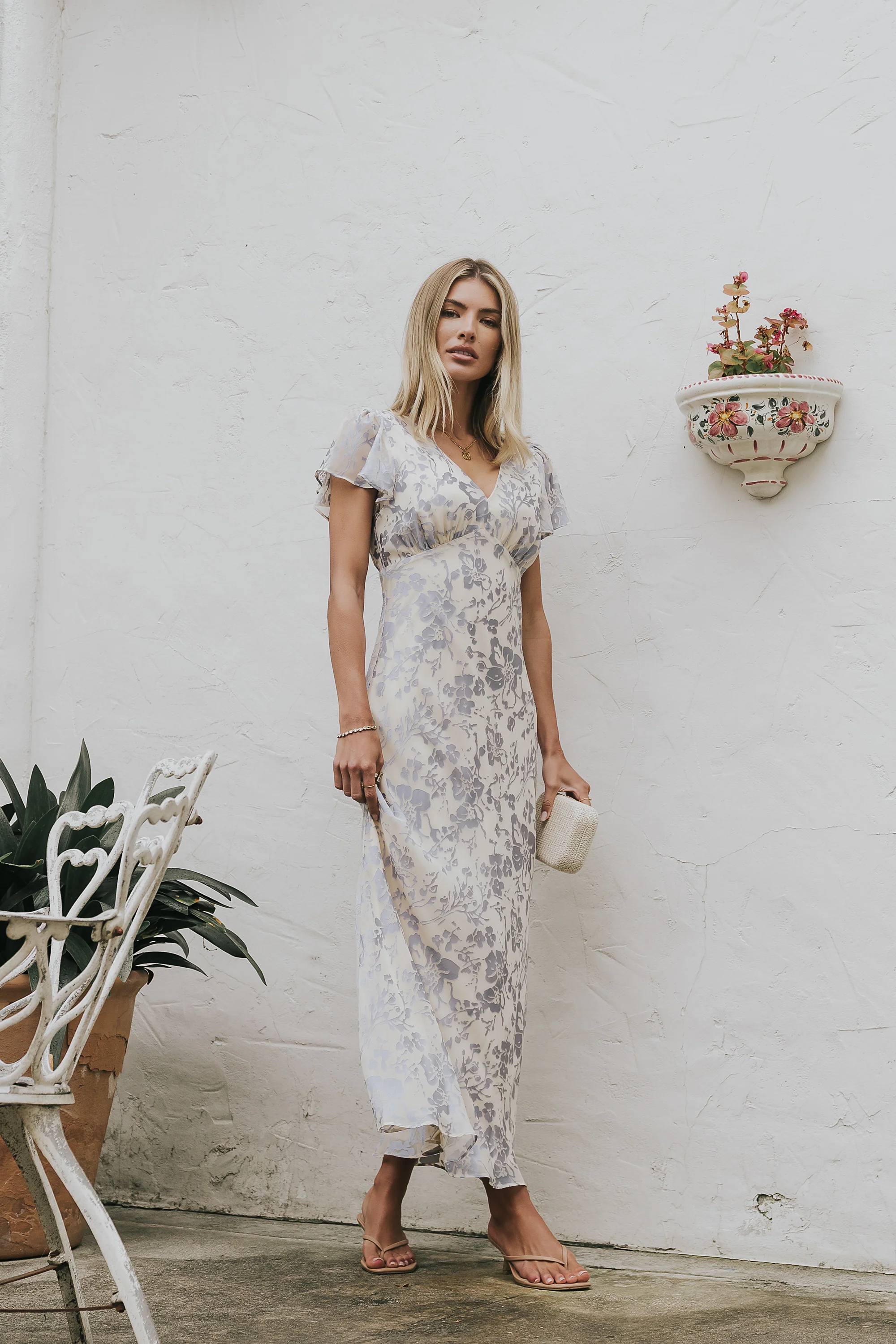 Ashtin Floral Maxi Dress in Blue