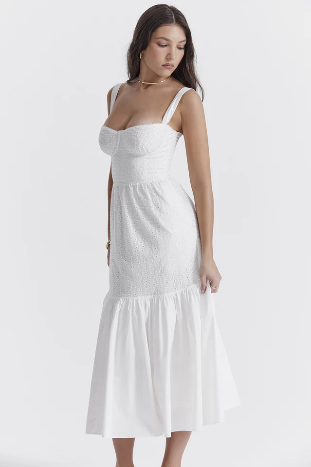 Elia White Broderie Anglaise Midi Dress