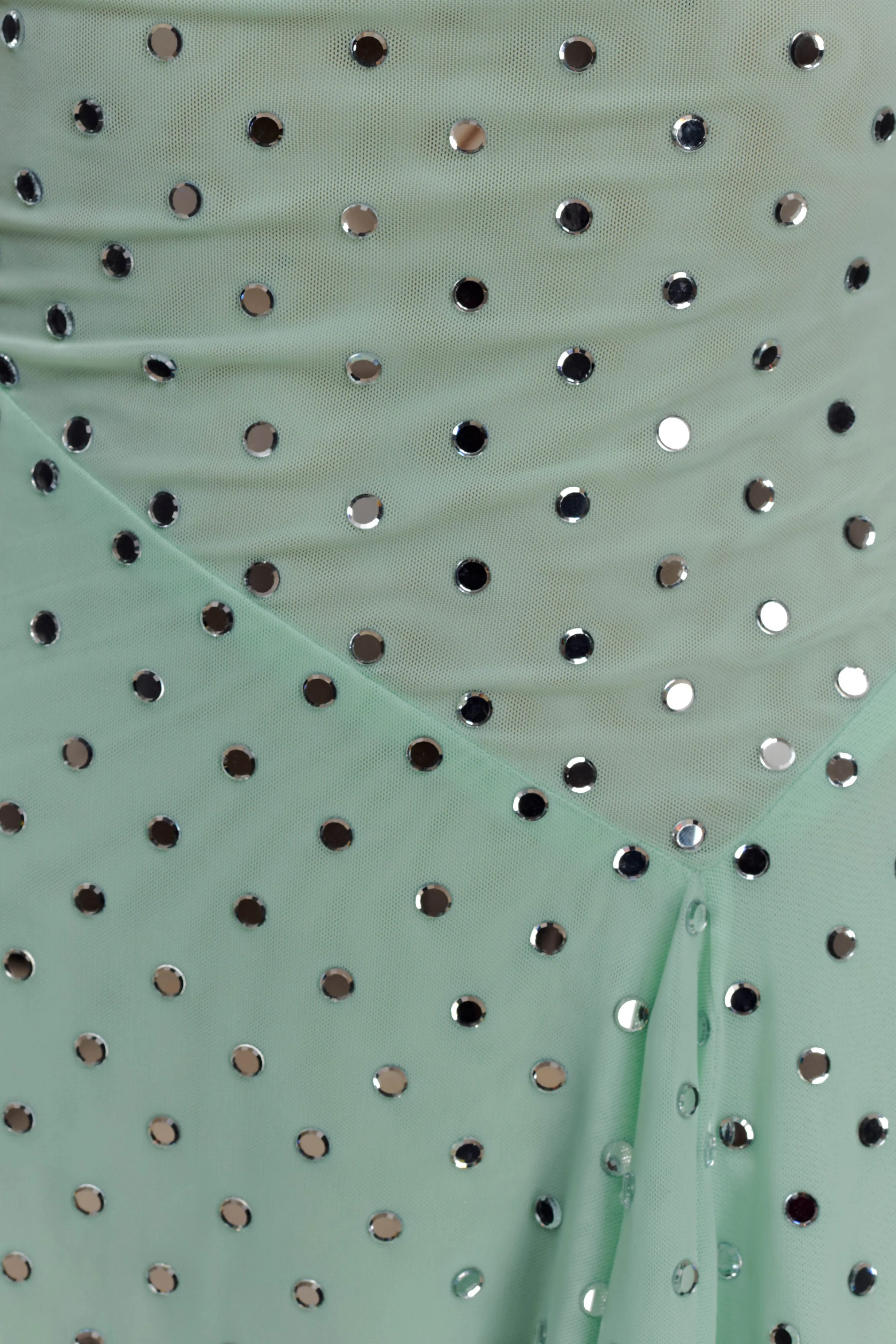 Zahra Diamante Cowl Mini Dress - Mint