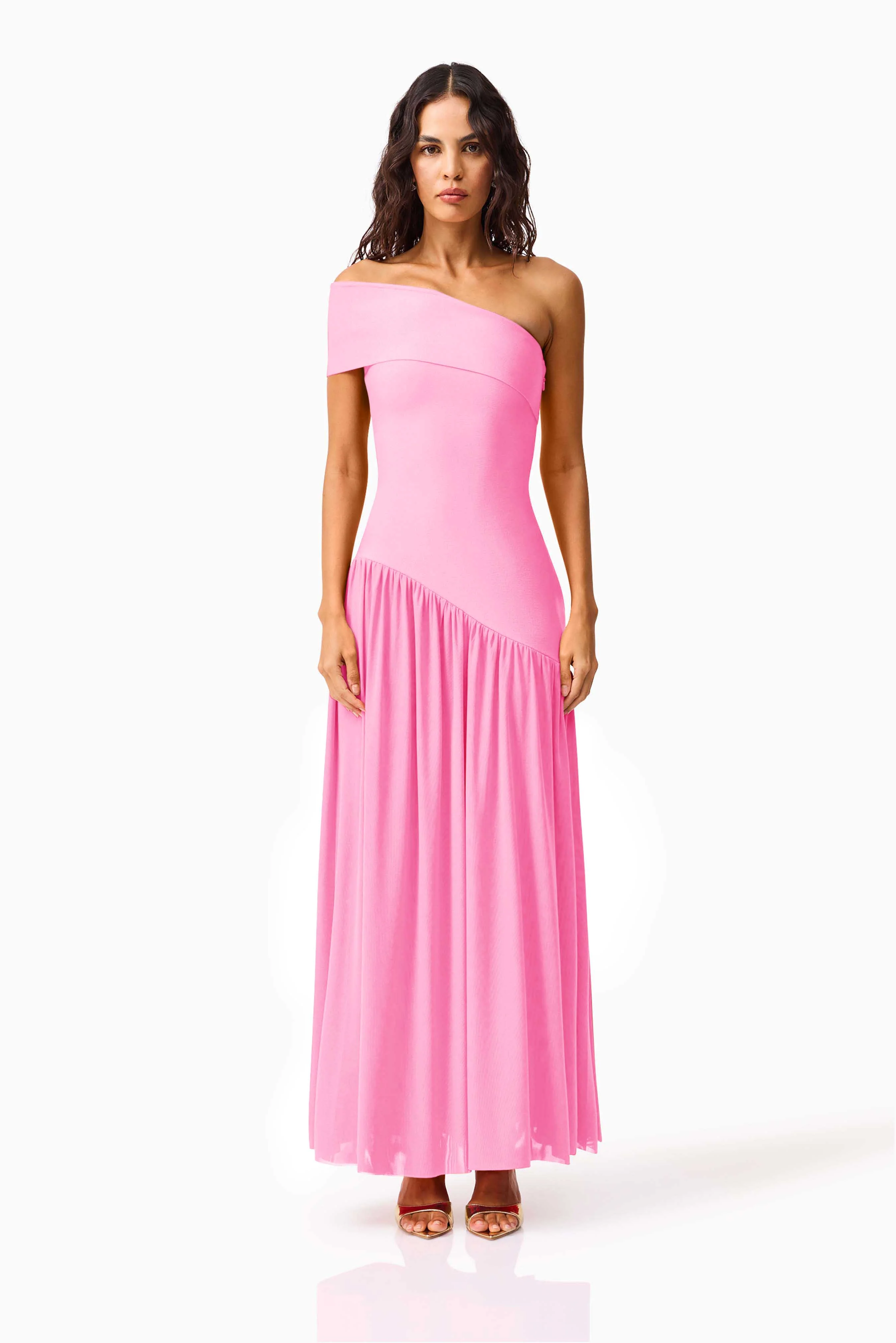 Jesselle Off The Shoulder Gown in Pink
