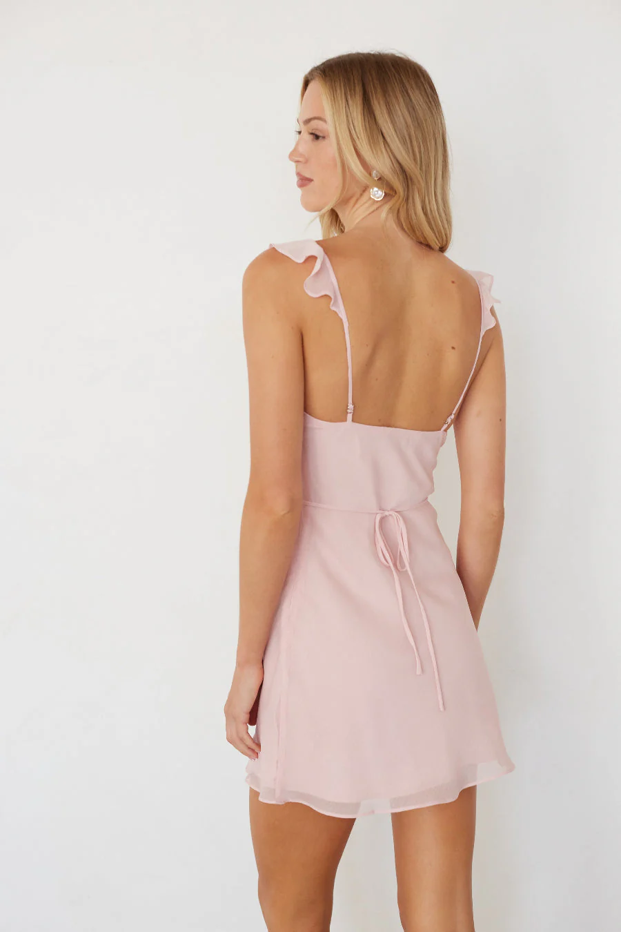 Amy Ruffle Strap Mini Dress