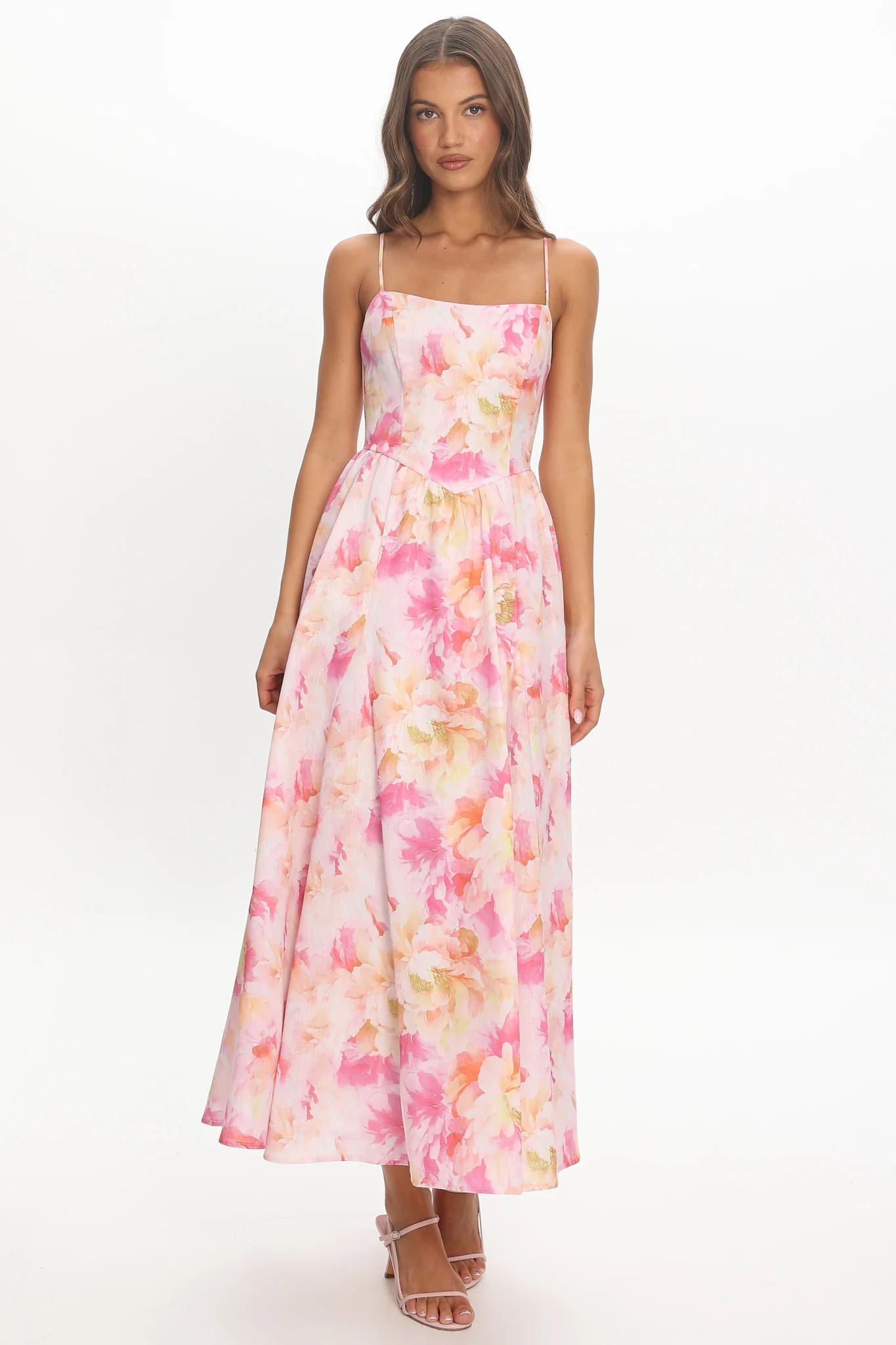 Avelisse Scoop Midi Dress Pink - luluinthesky