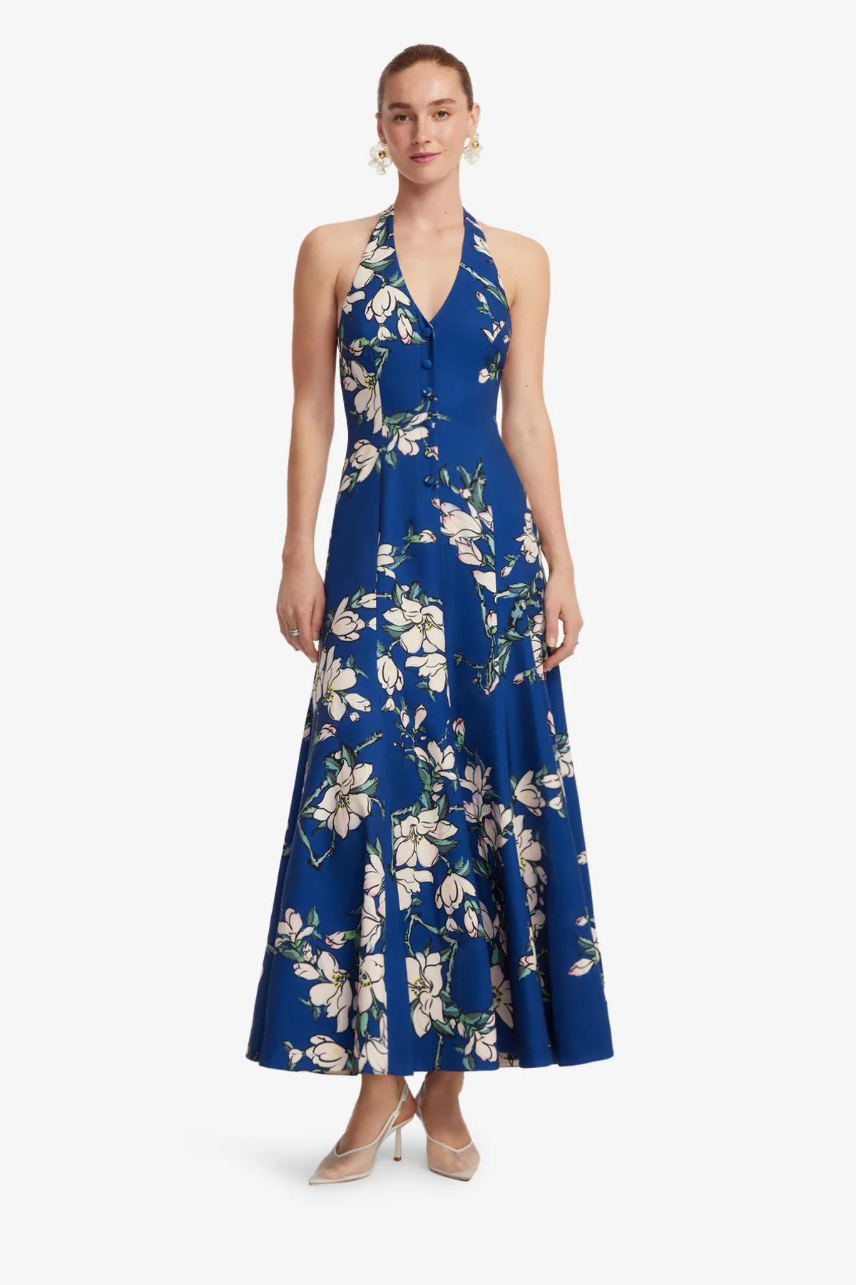 Juliette Halterneck Maxi Dress - Midnight Magnolia Print