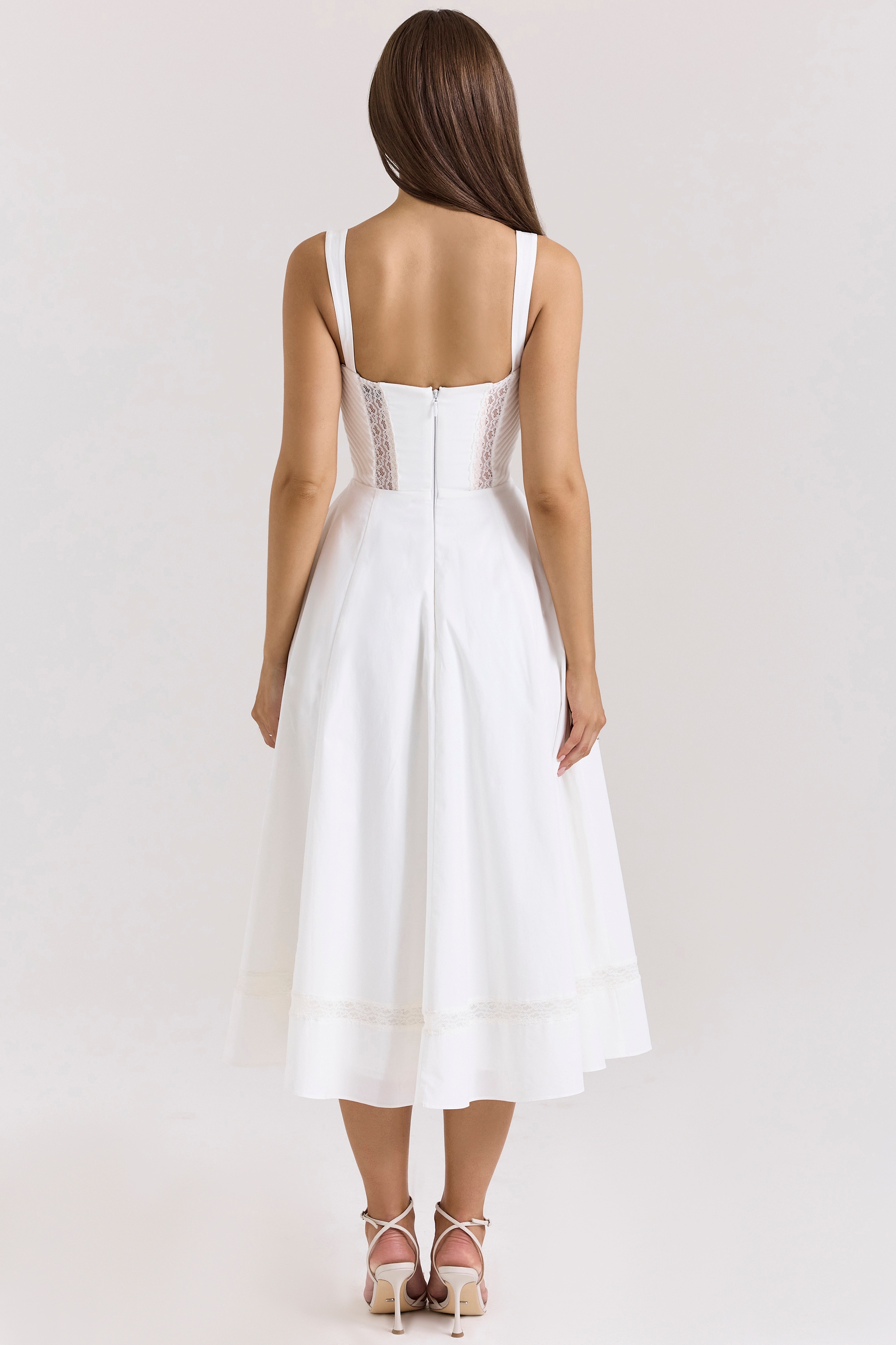 White Cotton Midi Sundress