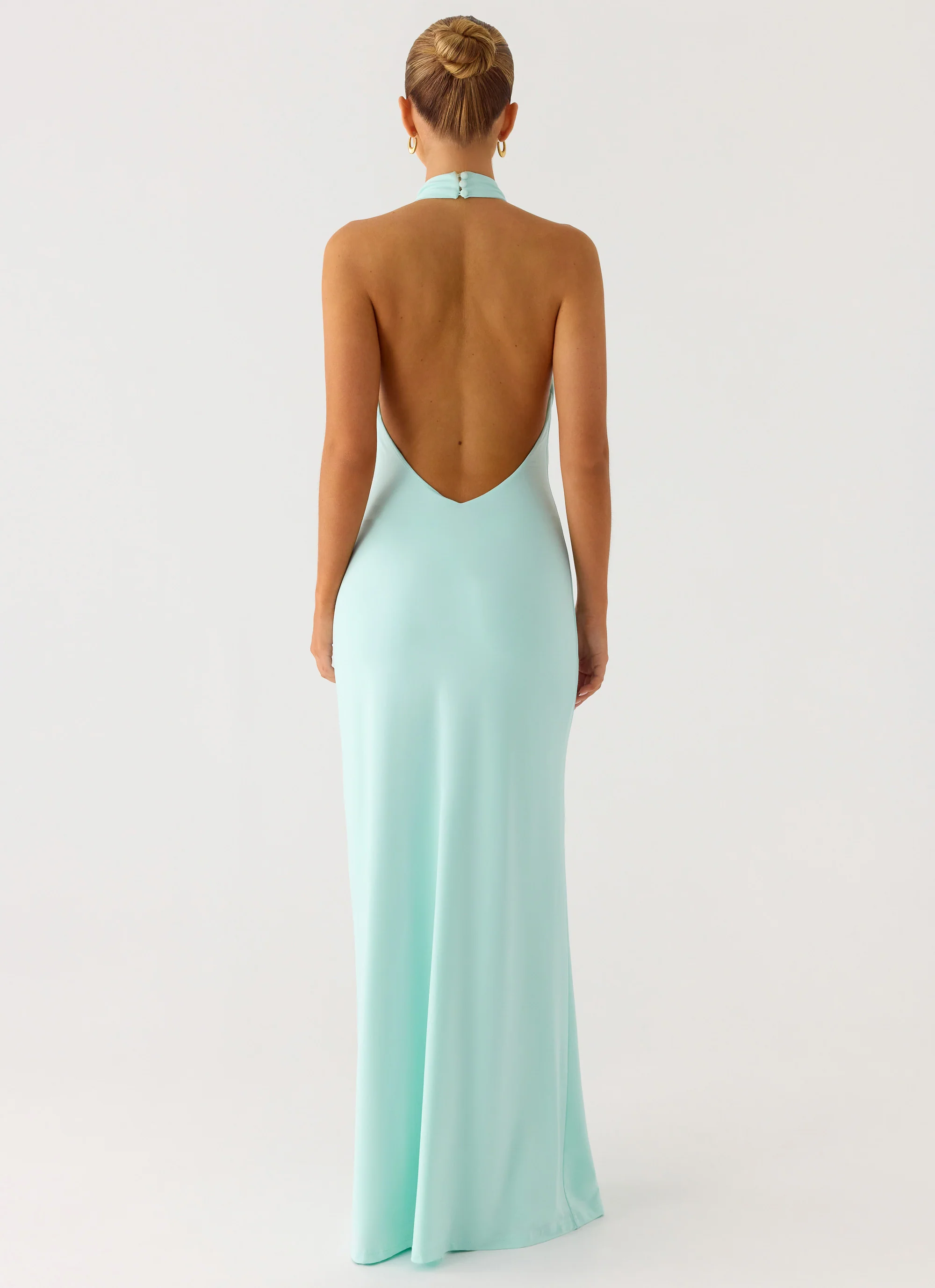 Mougleta Backless Maxi Dress - Aqua - luluinthesky