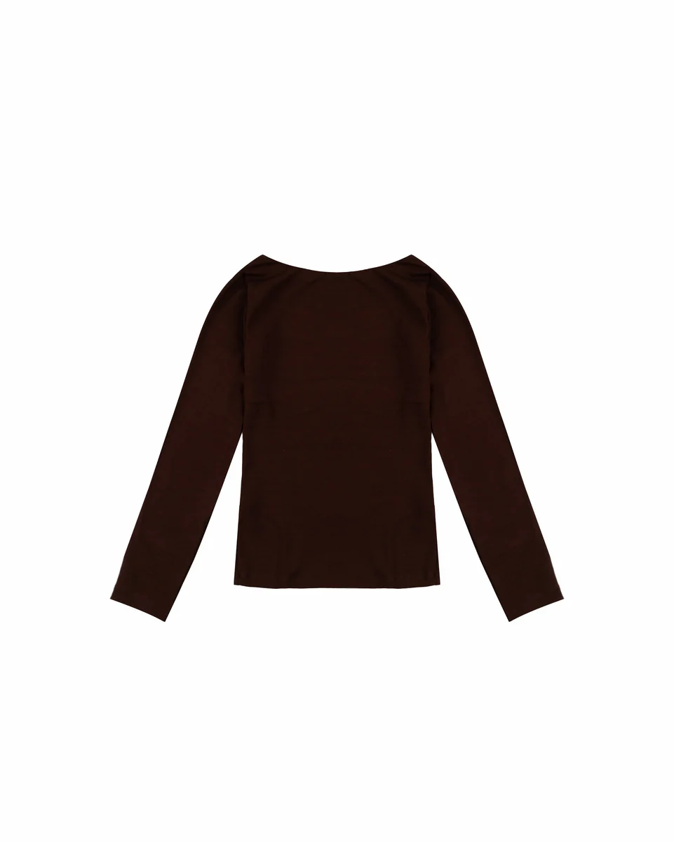 Boat Neck Long-Sleeve Top