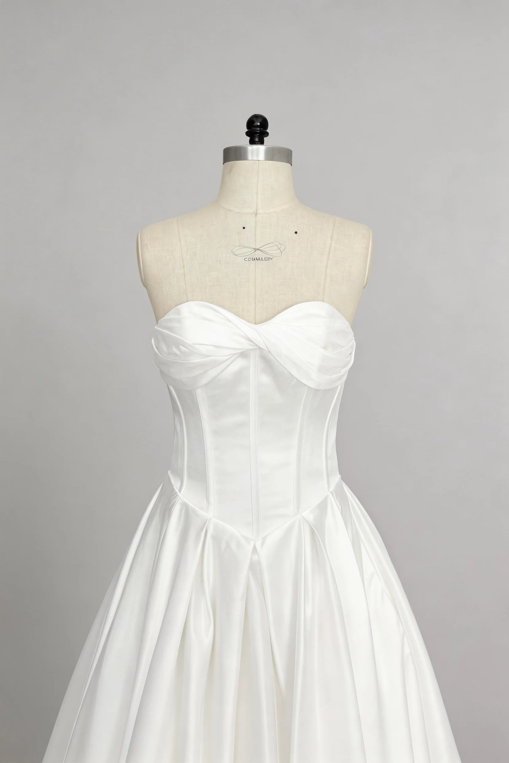 A-Line Court Train Satin Wedding Dress CW3502