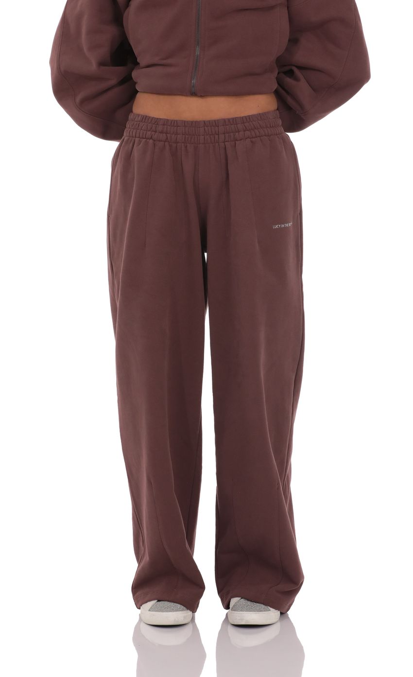 Darted Barrel Lucy Sweatpants in Brown