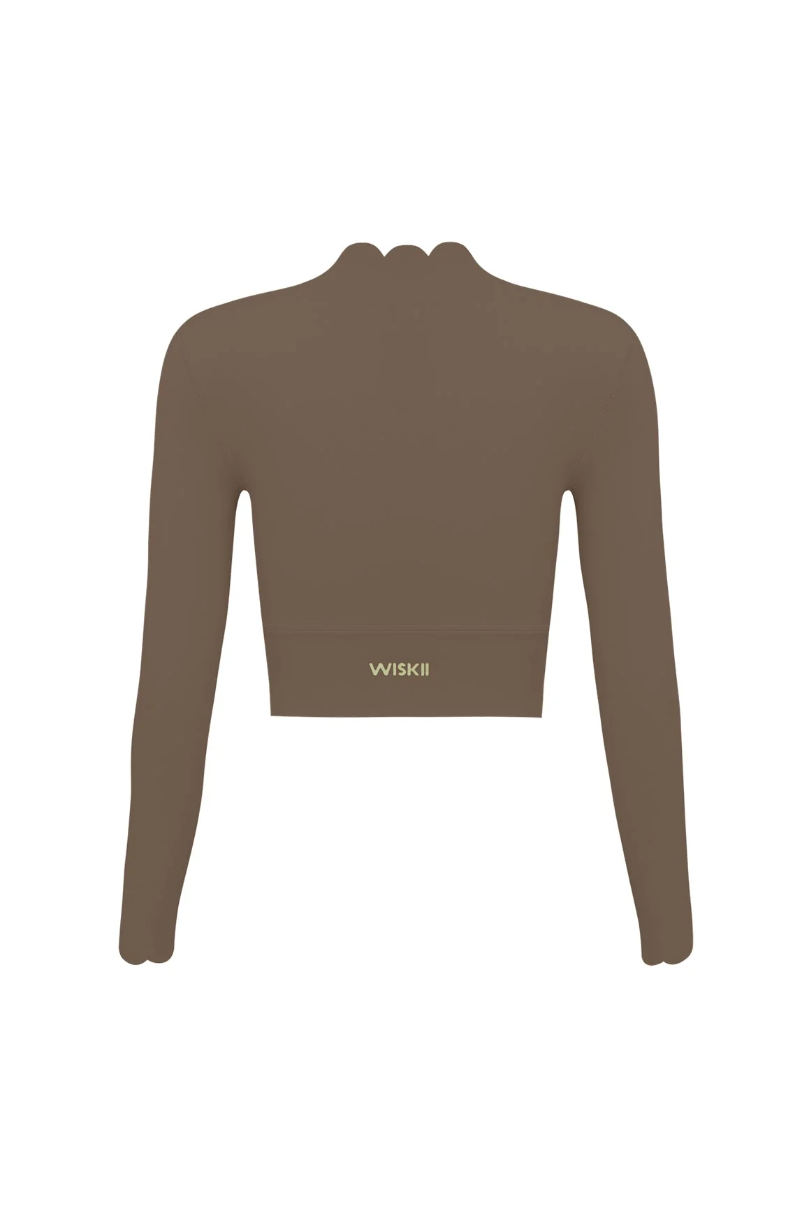 Scallop Cropped Long Sleeve Top