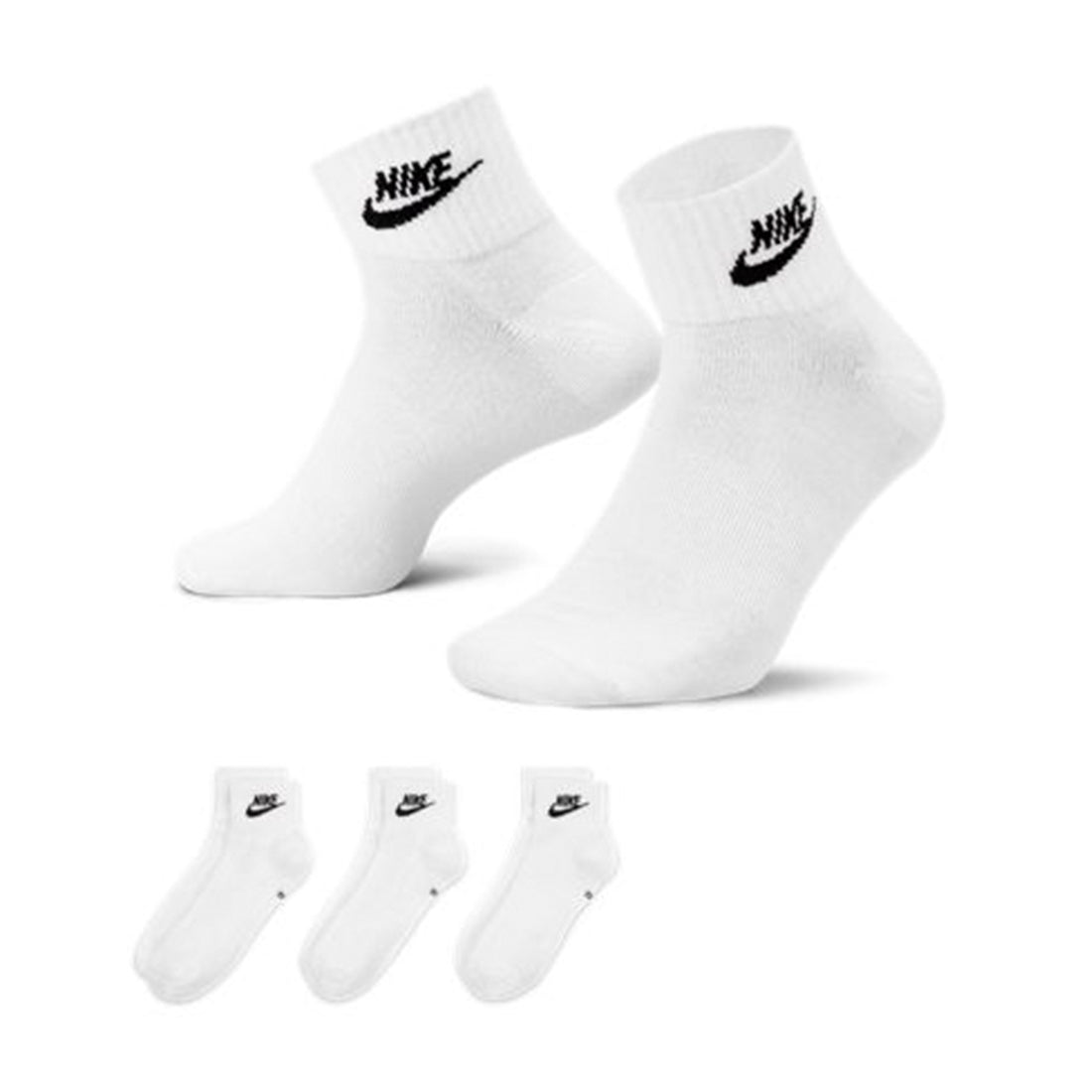 NIKE Everyday Essential Ankle Socks (3 Pairs) WHITE