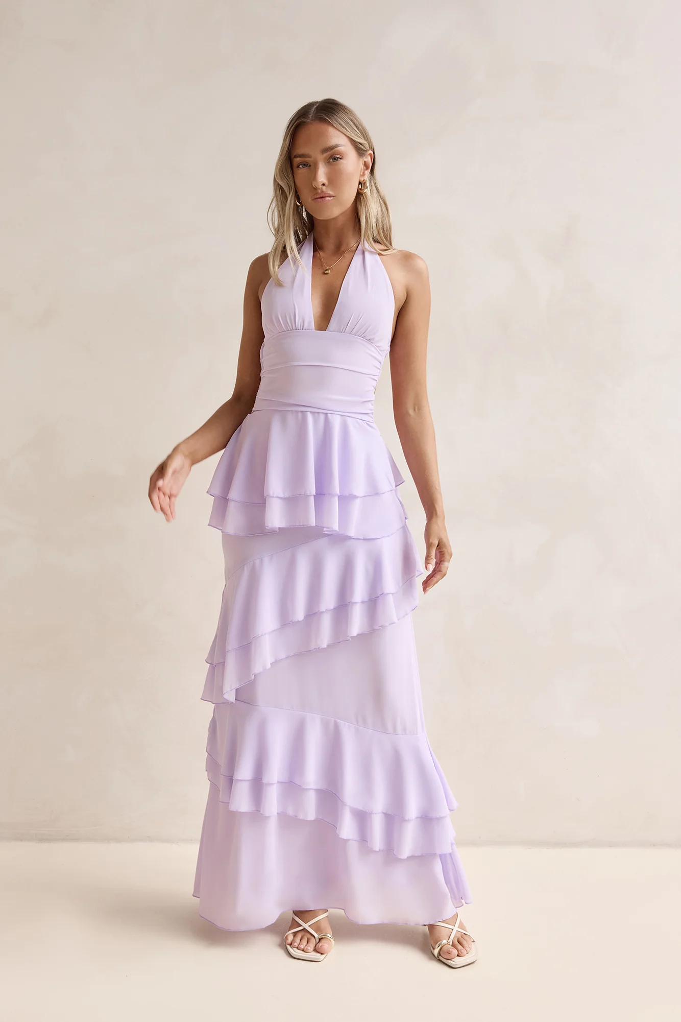 Path Of Fate Halter Maxi Dress Lilac - luluinthesky