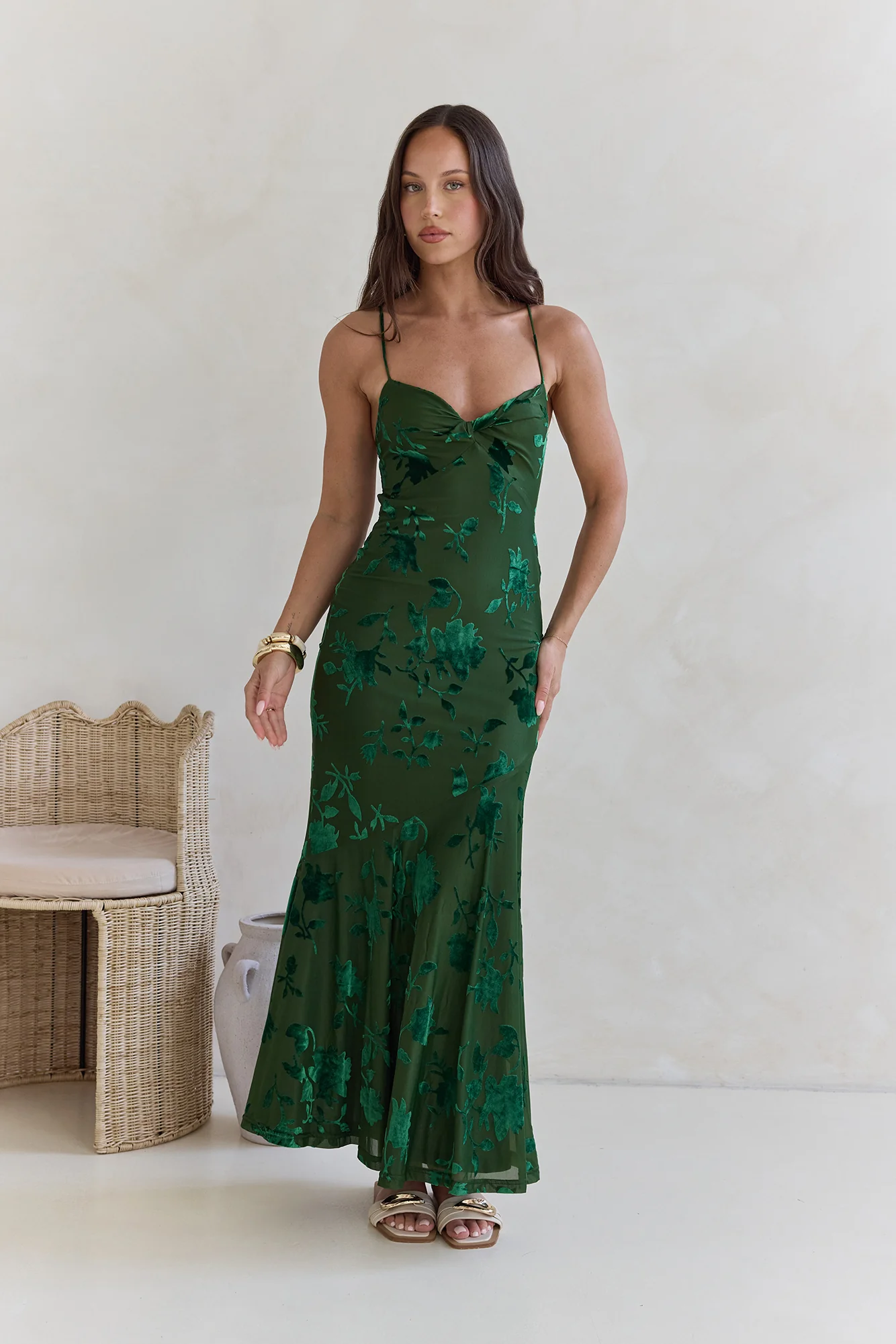 Wildflower Fields Maxi Dress Green