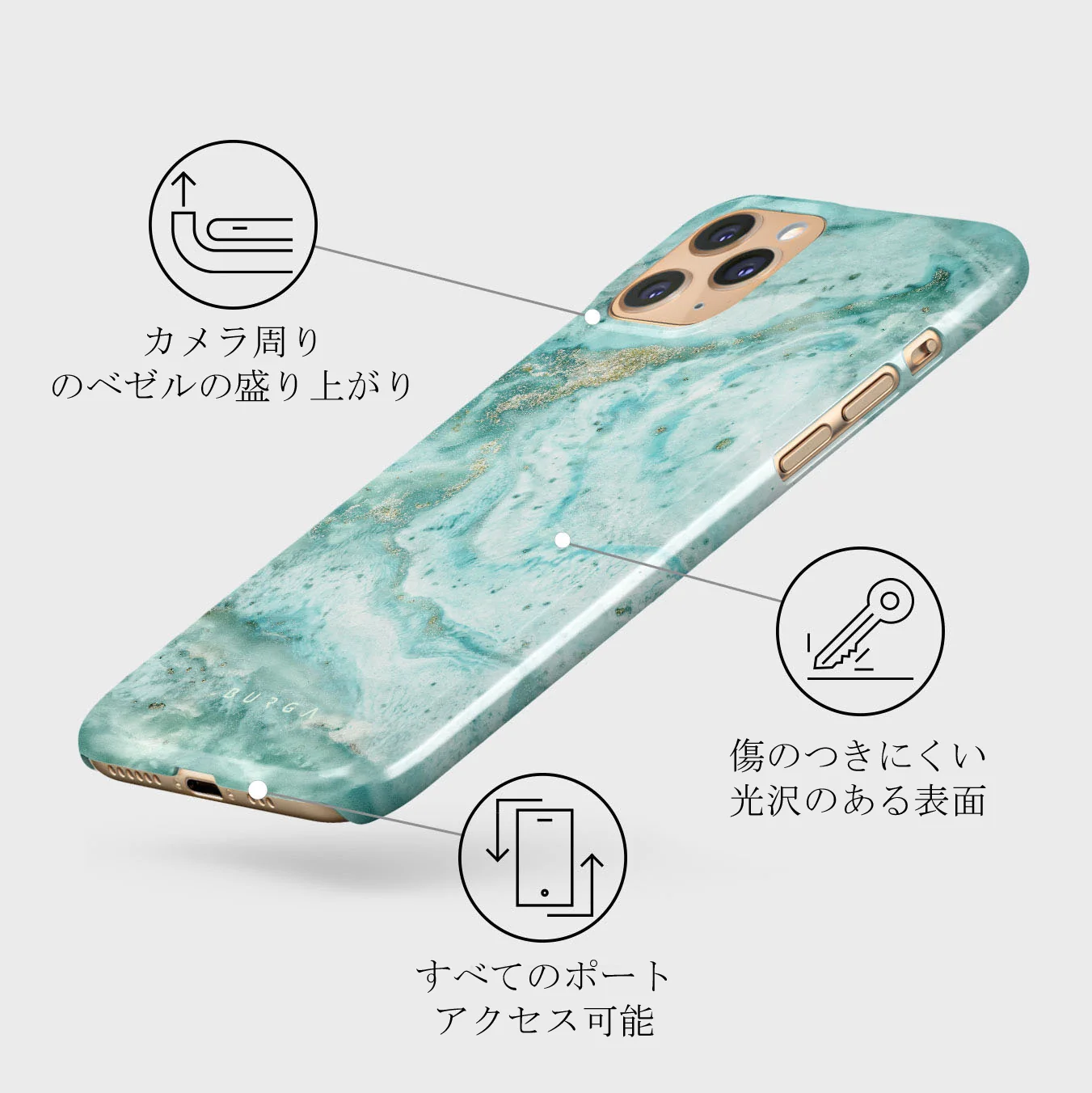 Uluwatu Waves - Teal iPhone 11 Pro ケース