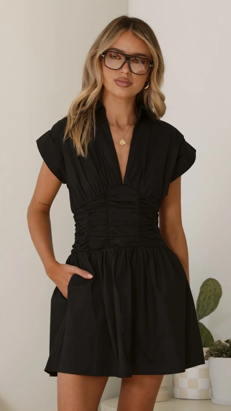 Alicia Mini Dress - Black