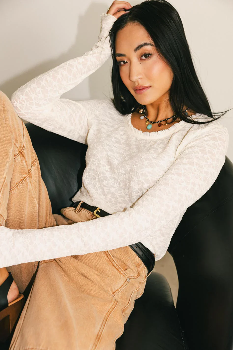 Gracey Lace Top in Cream