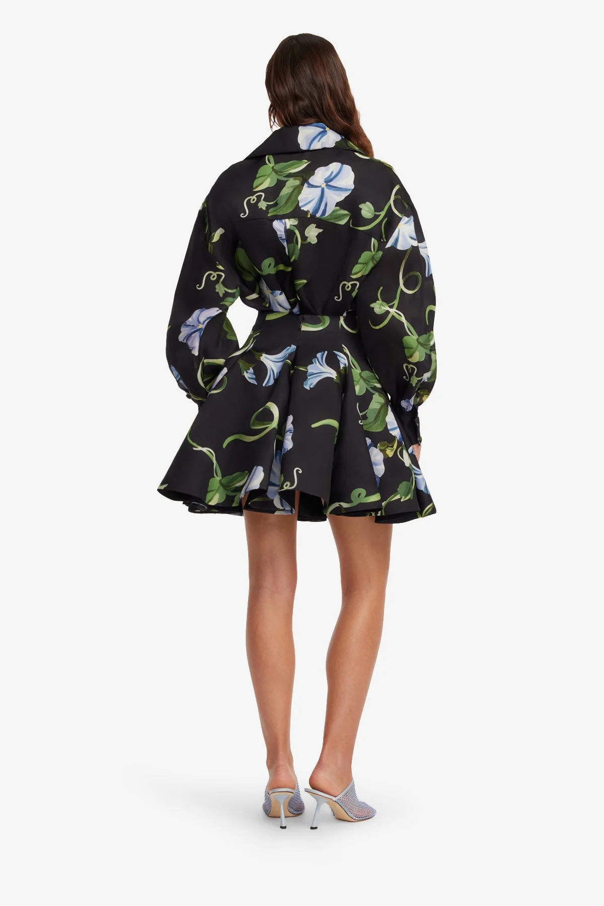 Kathleen Silk Blouse - Vine Print in Ebony