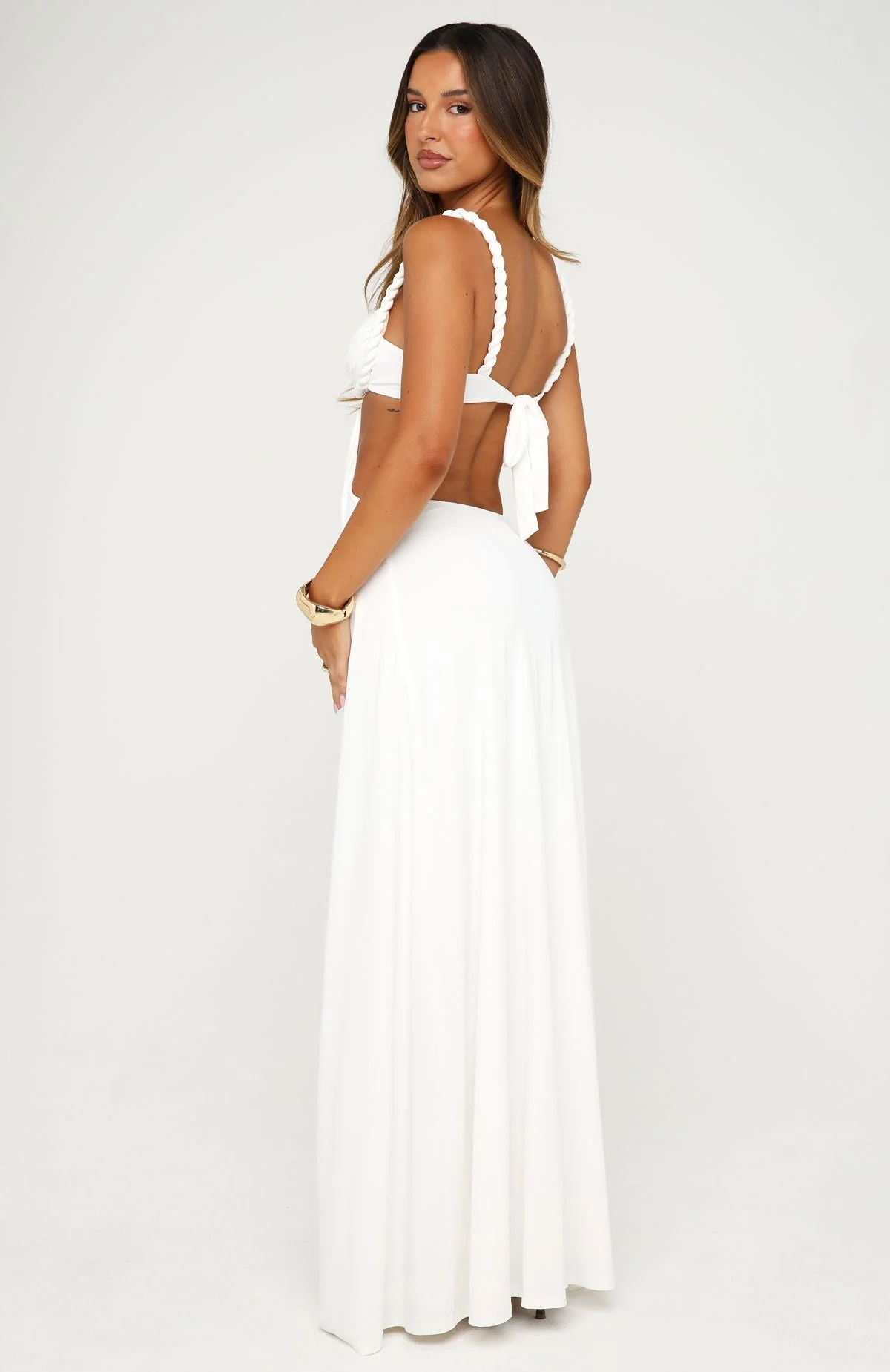Tessara Twist Maxi Dress Off White