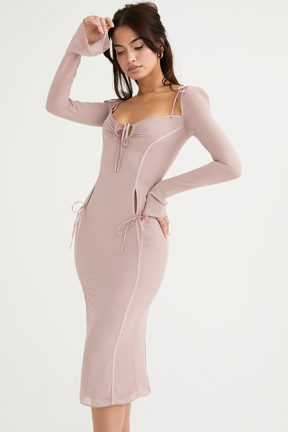 Crystal Cutout Midi Dress