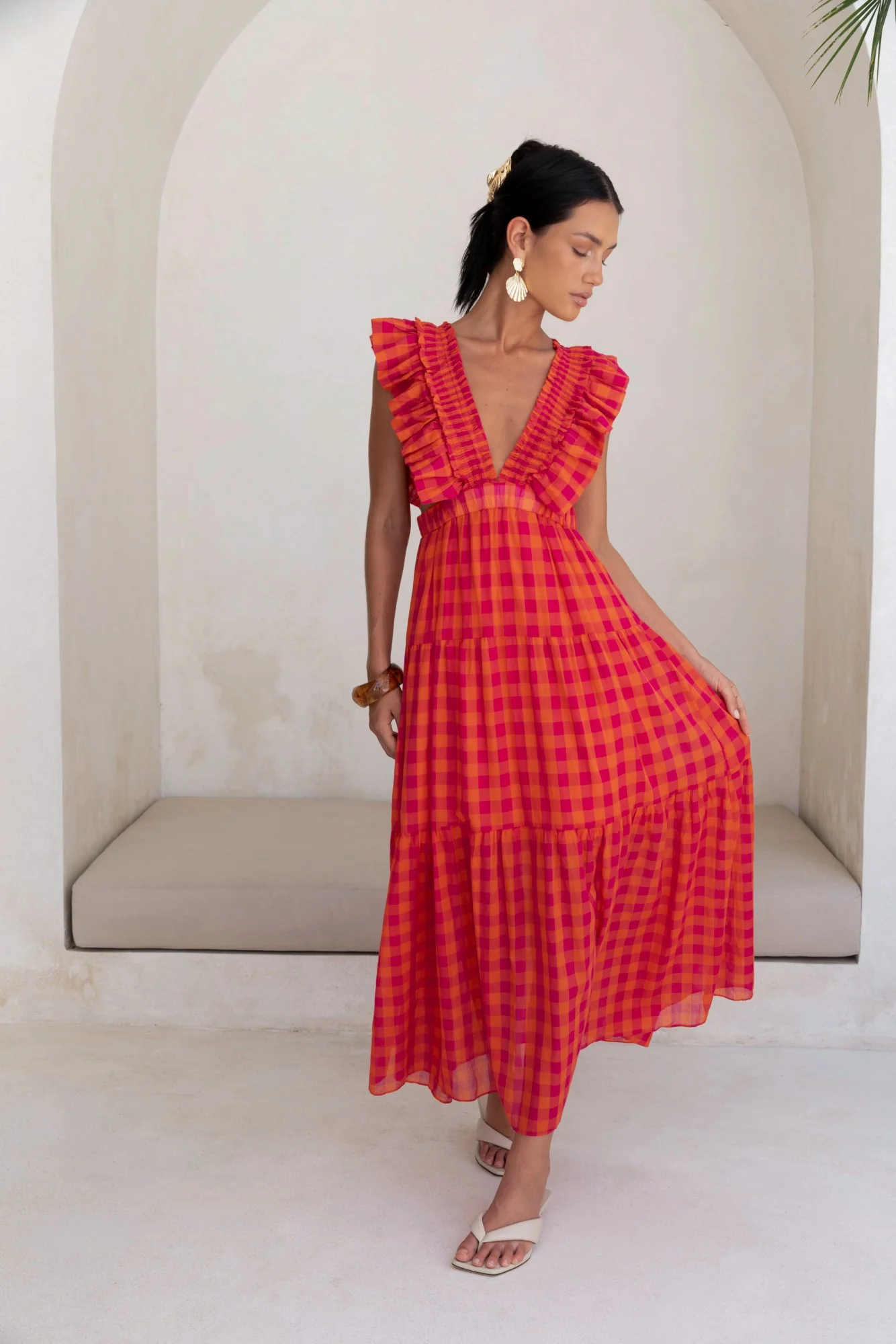 Sunset Picnic Maxi Dress Pink - luluinthesky
