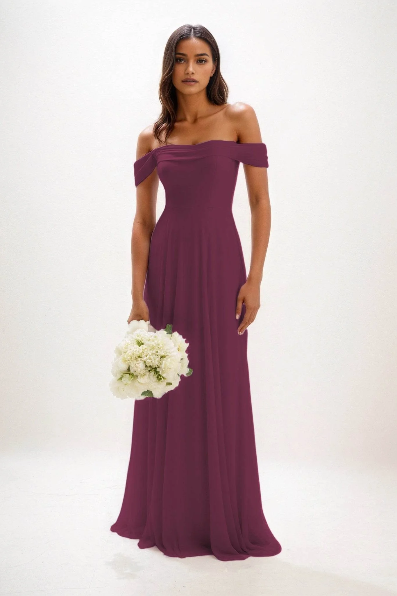 A-Line Maxi Chiffon Bridesmaid Dress CB0857