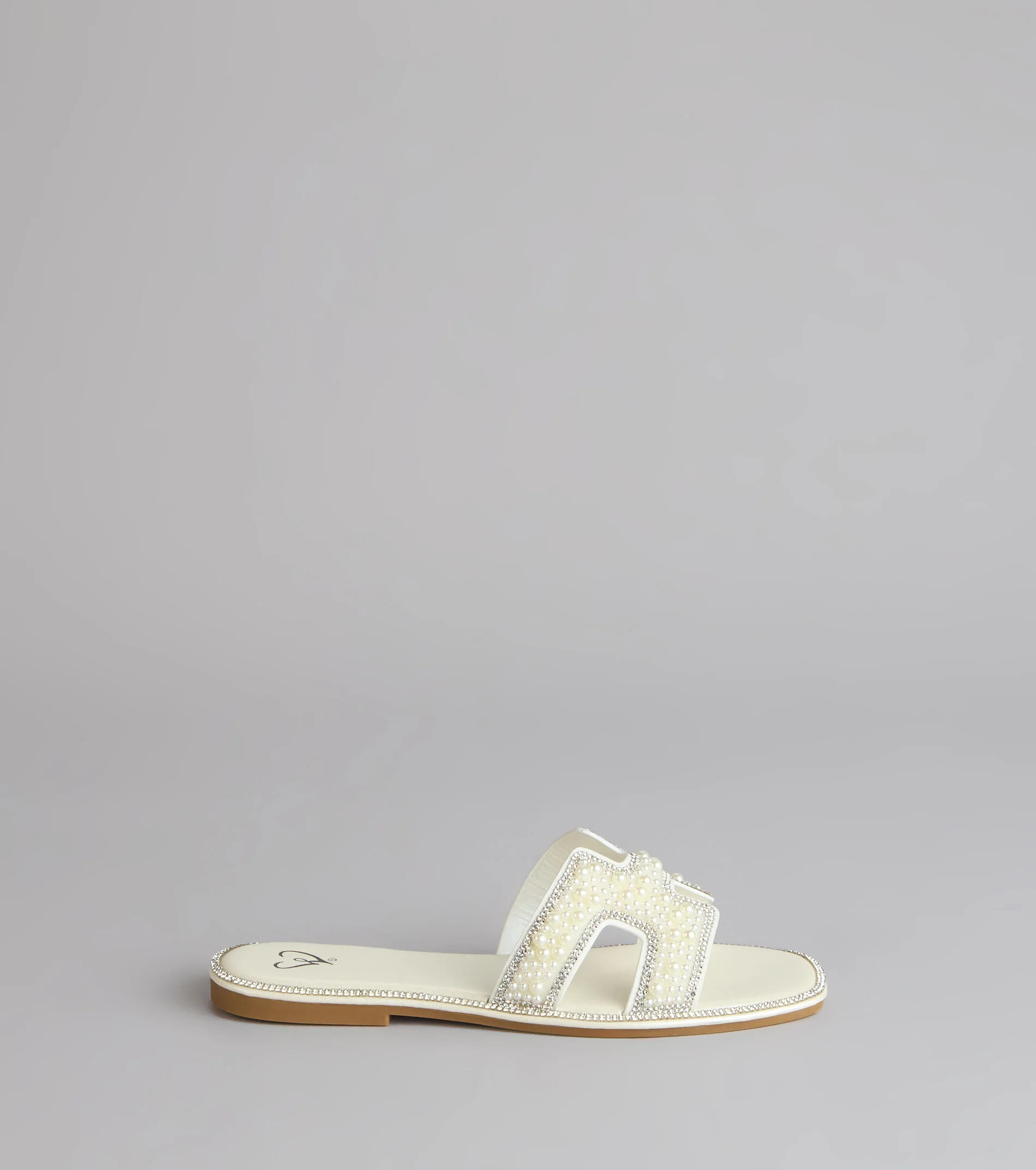 I Do Glam Faux Pearl Rhinestone Sandals