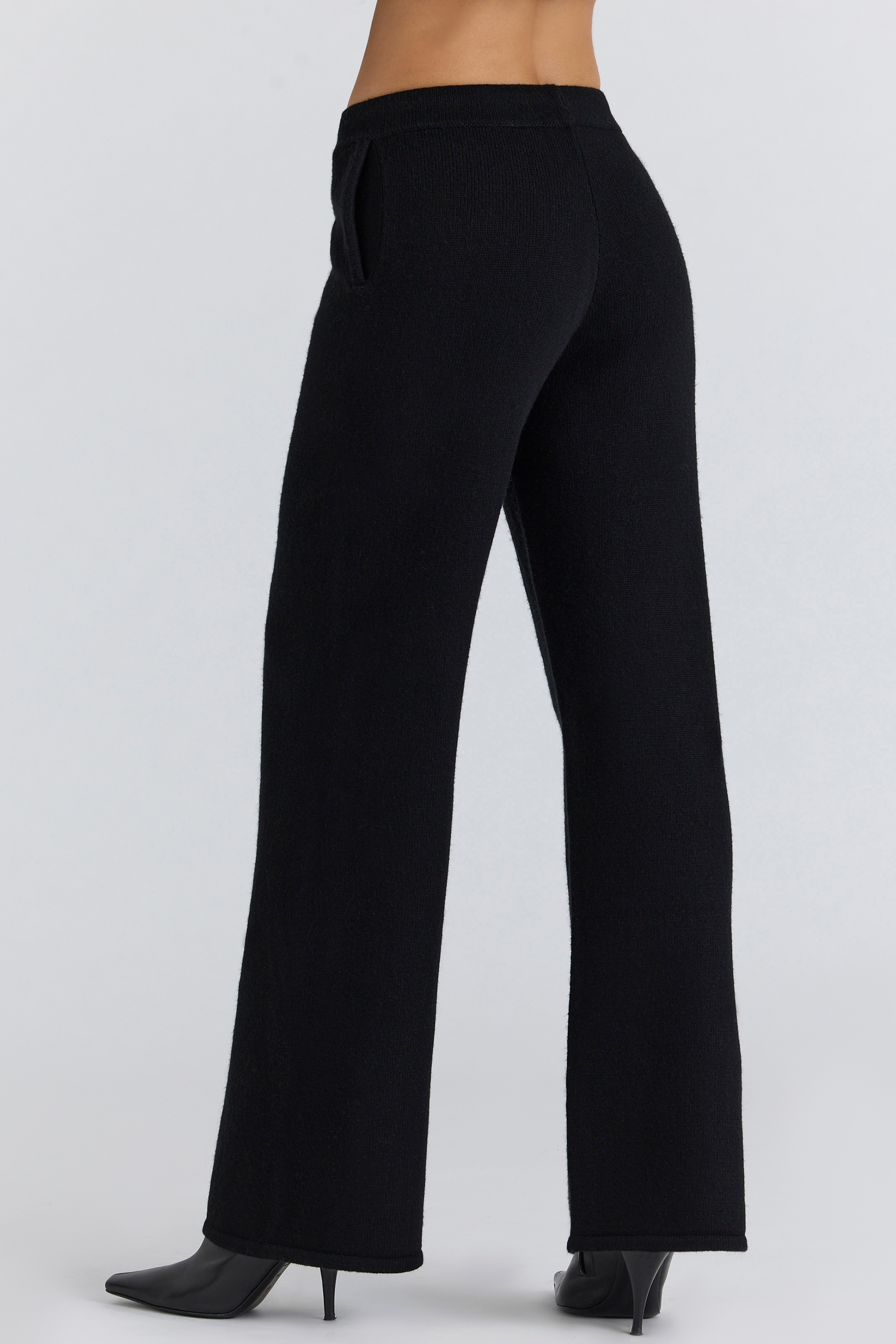 Black Cashmere + Wool Trousers