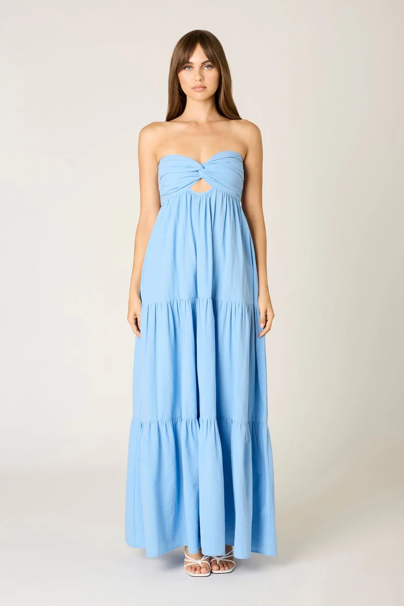 Strapless Tiered Maxi Dress