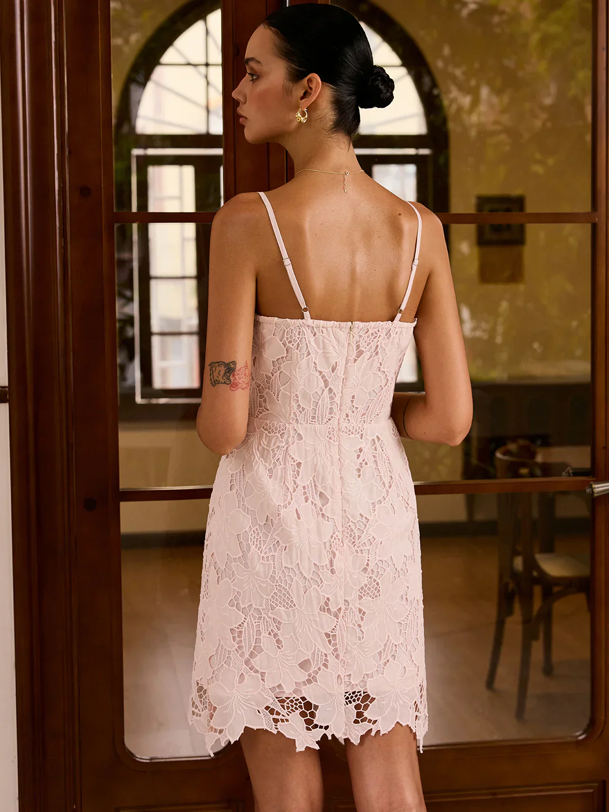 Semi-Sheer Lace Overlay Cami Dress - luluinthesky