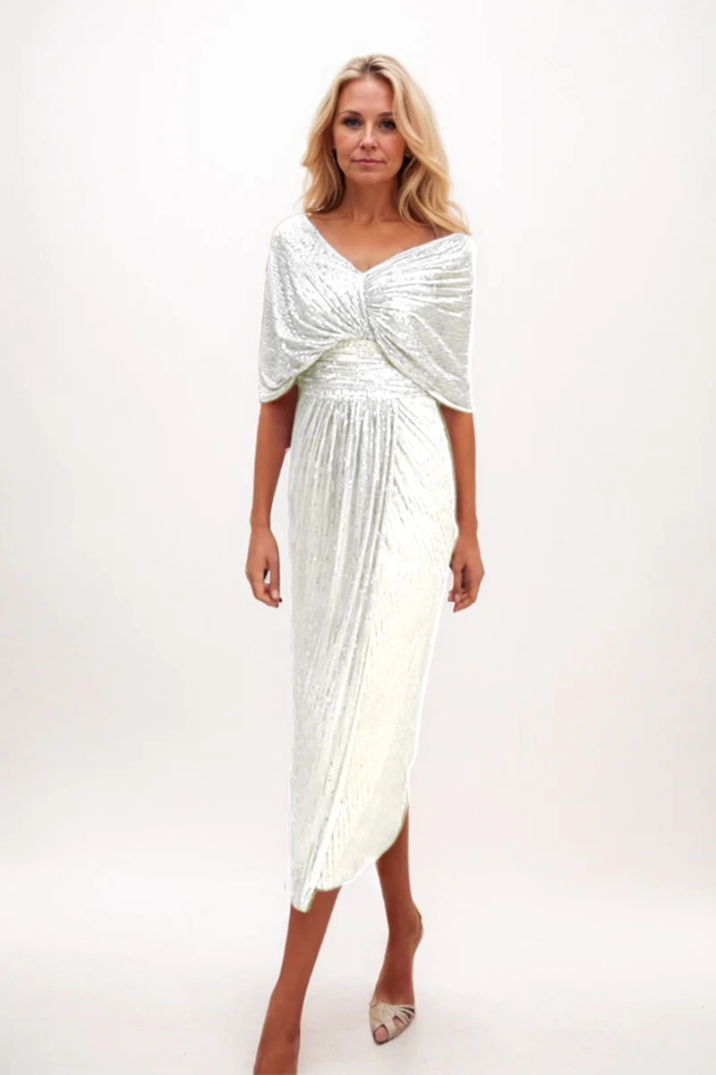 A-line Midi Sequined Mother Dress CM0225