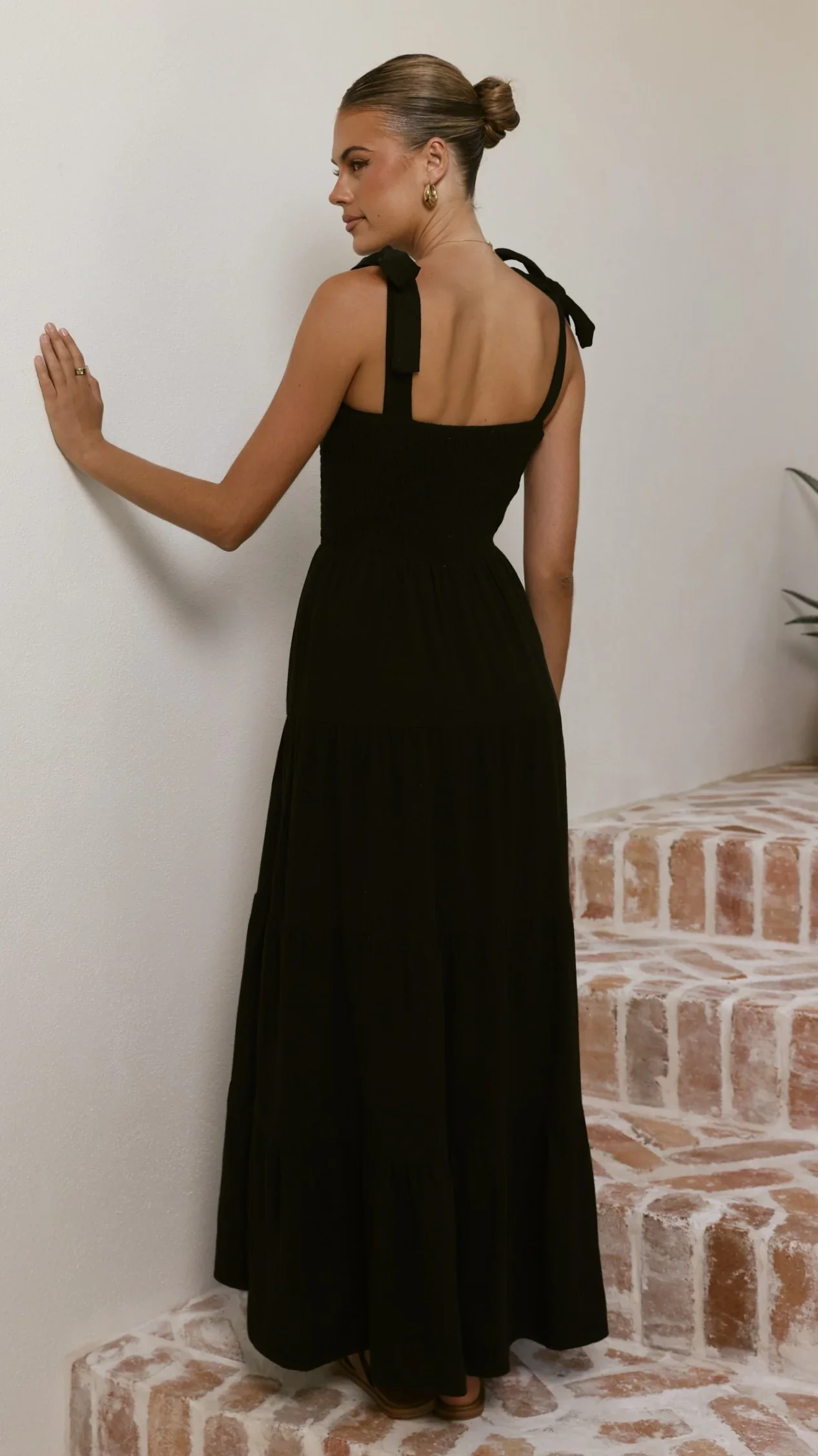 Carlina Tiered Maxi Dress - Black