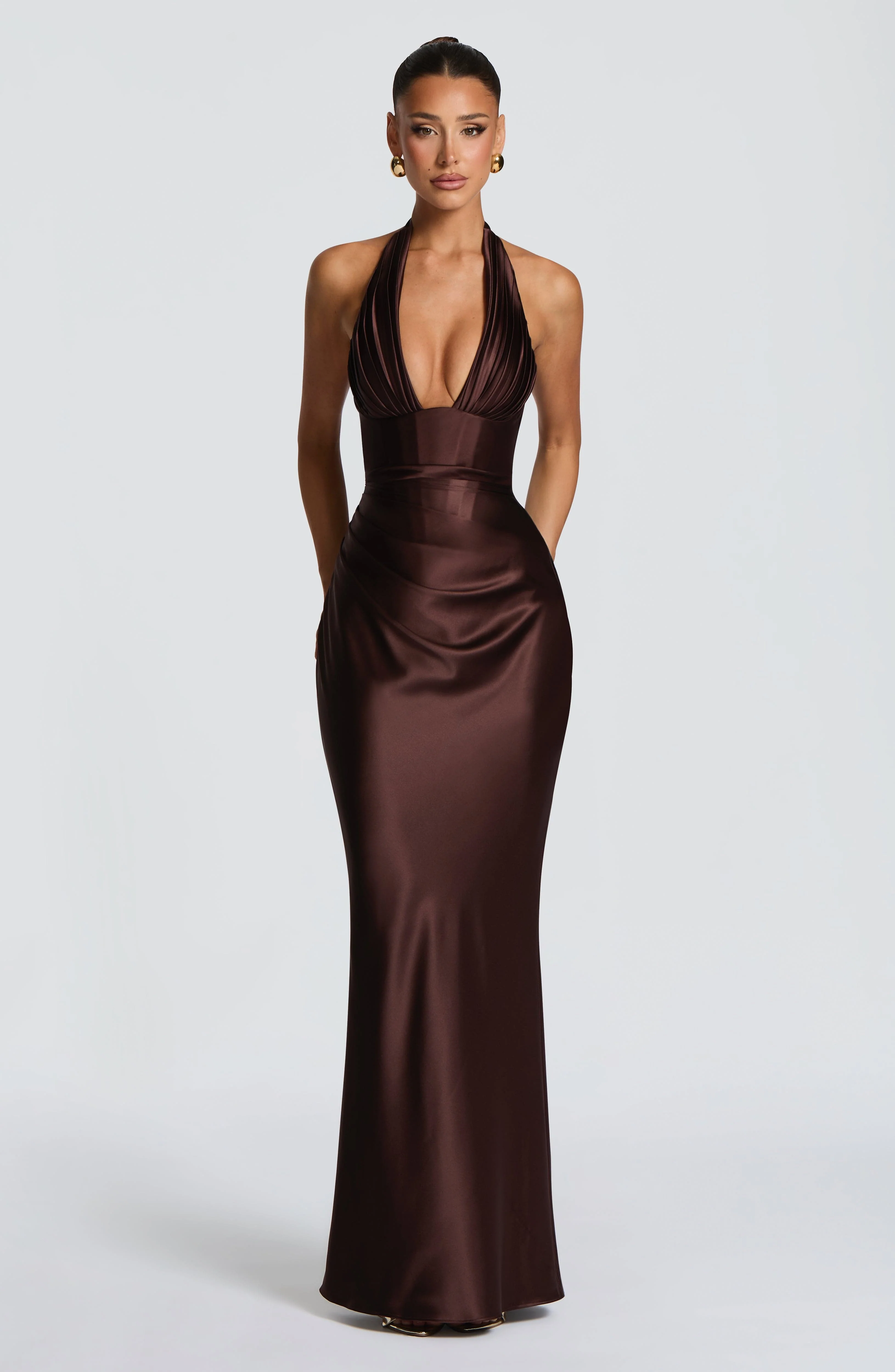 Elowen Maxi Dress - Plum Brown