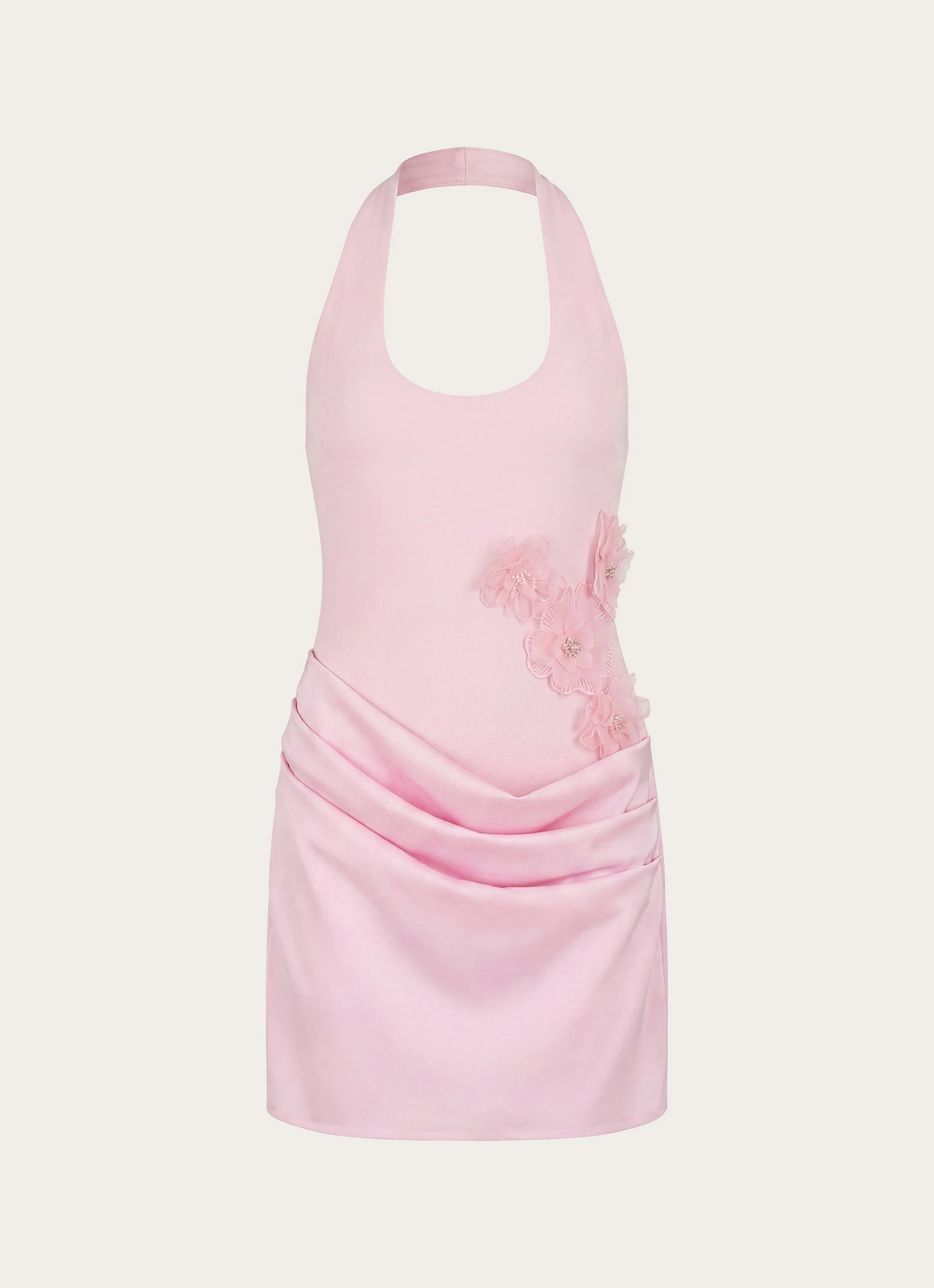 Kimana Halter Mini Dress - Pink - luluinthesky