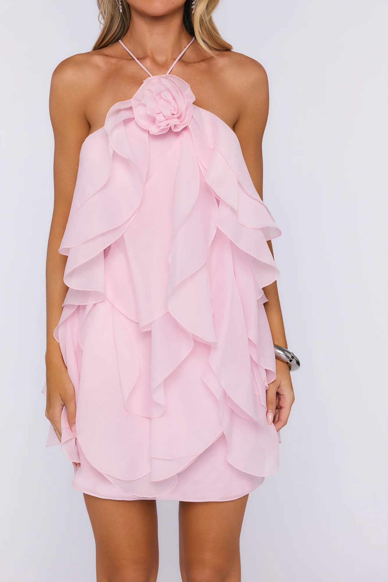 Designer Love Mini Dress Pink - FASHION NOB