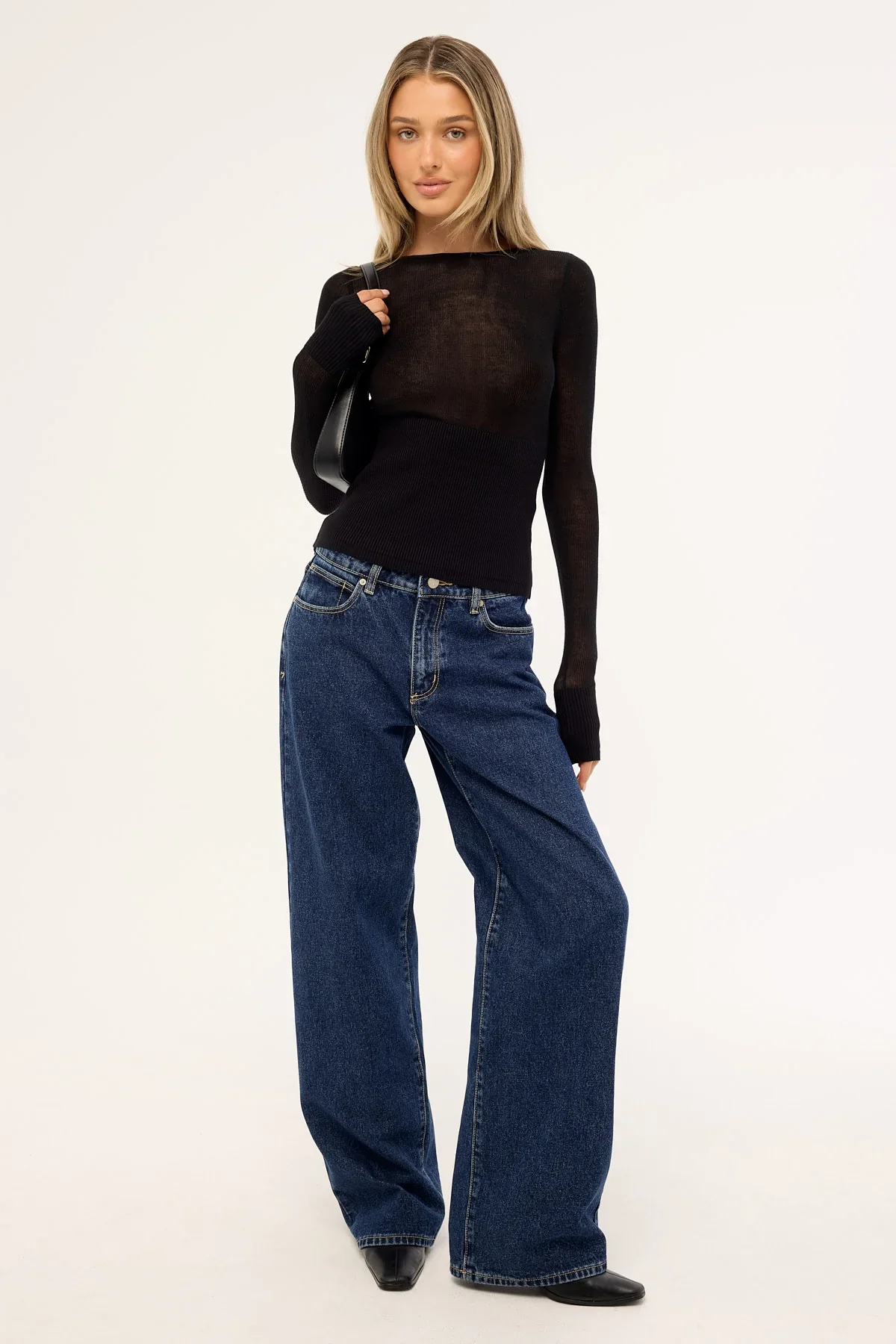 Luck & Trouble Kendall Long Sleeve Knit Top Black
