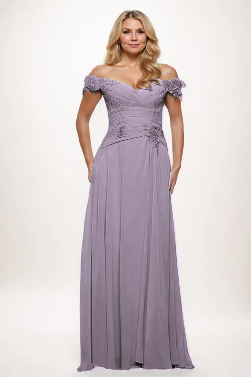 A-Line Maxi Chiffon Mother Dress CM0255
